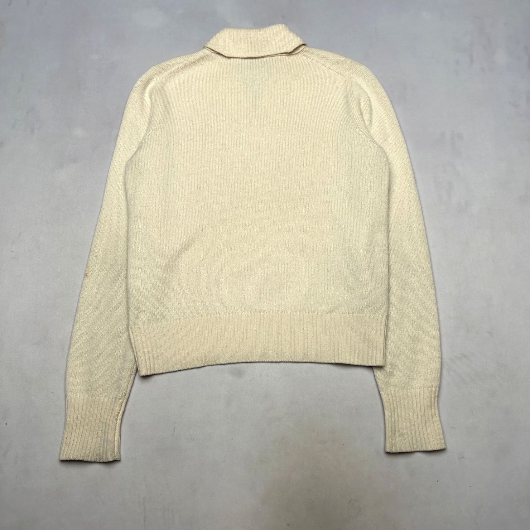 Jil Sander VINTAGE Jil Sander Raf Simons Era Cashmere Shawl Collar V Pullover Sweater Men S IT 42 Cream Pullover Slim Fit ITS 42 Mens Size US S / EU 44-46 / 1 - 3 Thumbnail