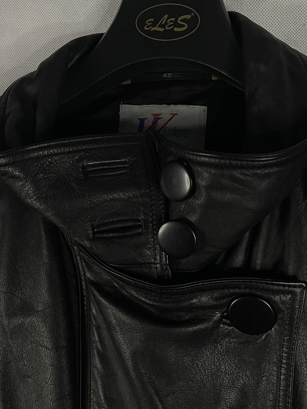 Japanese Brand × Vintage Black Vintage 90s Y2k Long Leather Belted Jacket Designer Size US L / EU 52-54 / 3 - 8 Thumbnail