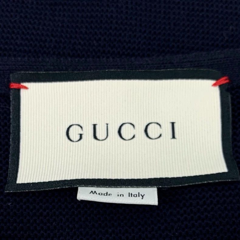 Gucci Gucci Dark blue bee embroidery cotton round-neck long-sleev Size US L / EU 52-54 / 3 - 5 Thumbnail
