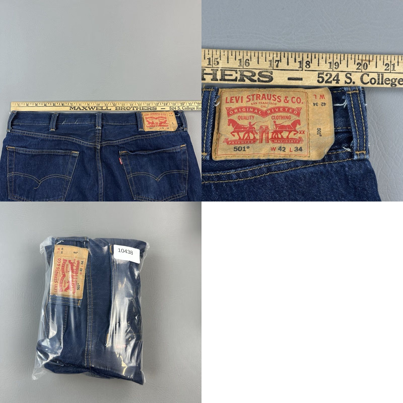 Levi's Levi's 501 Jeans Mens 42x34 Dark Wash Original Shrink To Fit Button Fly Denim Blue 80s 90s Cowboy Retro USA Jeans Mens Regular Size US 42 / EU 58 - 9 Thumbnail