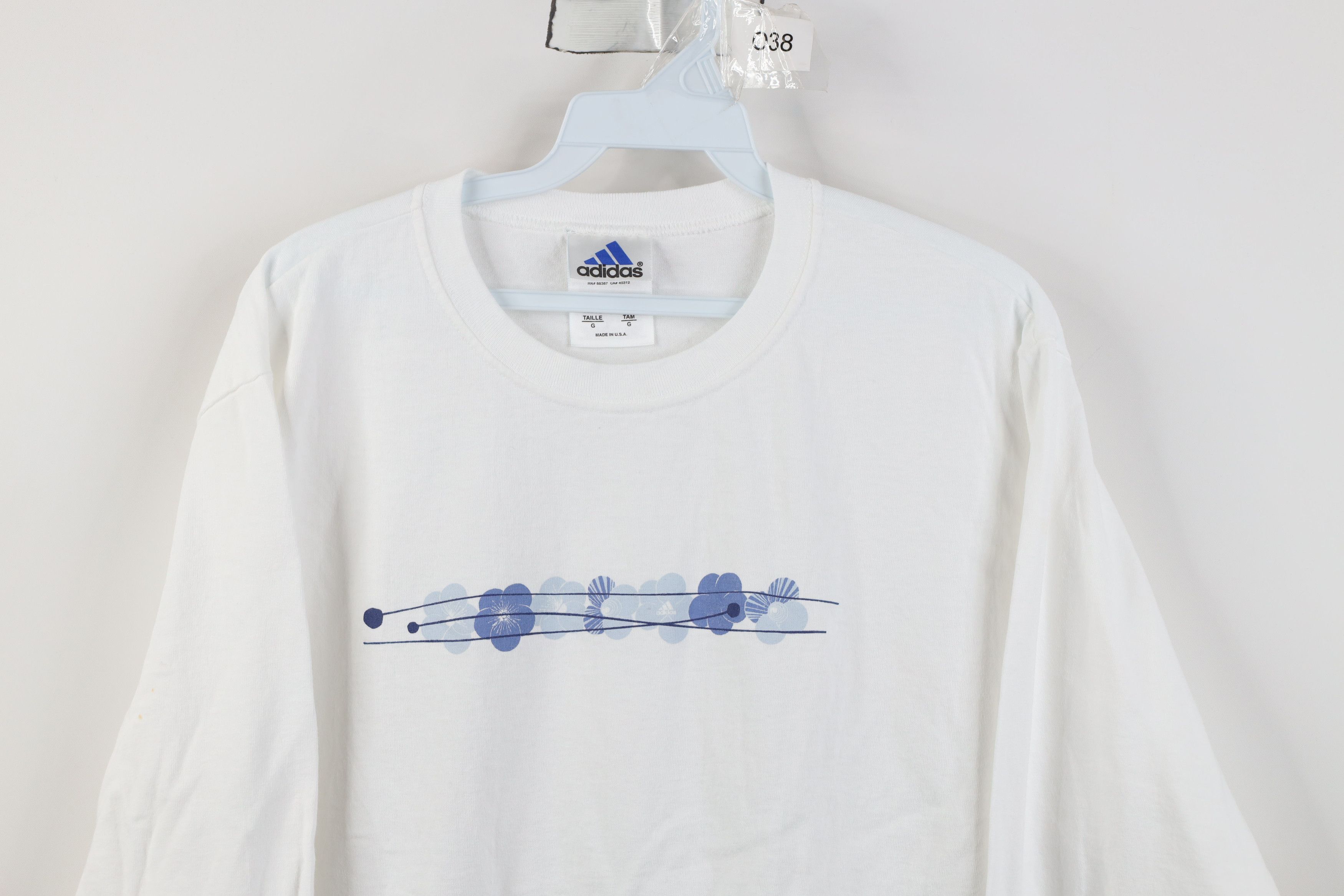 Adidas Vintage 90s Adidas Flower Floral Long Sleeve T-Shirt USA Size L / US 10 / IT 46 - 2 Thumbnail