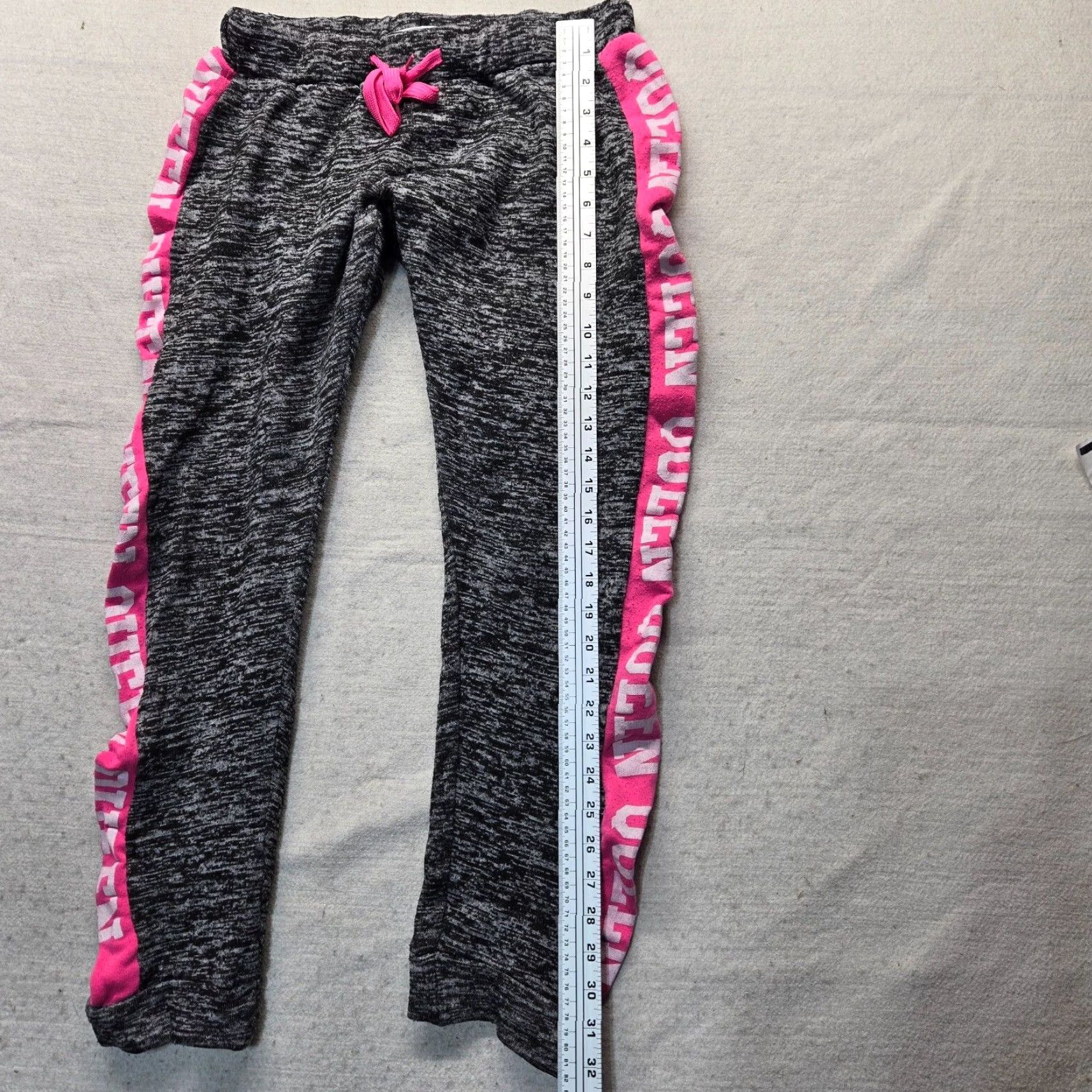 Vintage Bobbie Brooks Queen Gray Pink Lounge Pants Jogger Drawstring Sleep Stretch M Womens Pants Grade: M Sized? Size 32" / US 10 / IT 46 - 7 Thumbnail