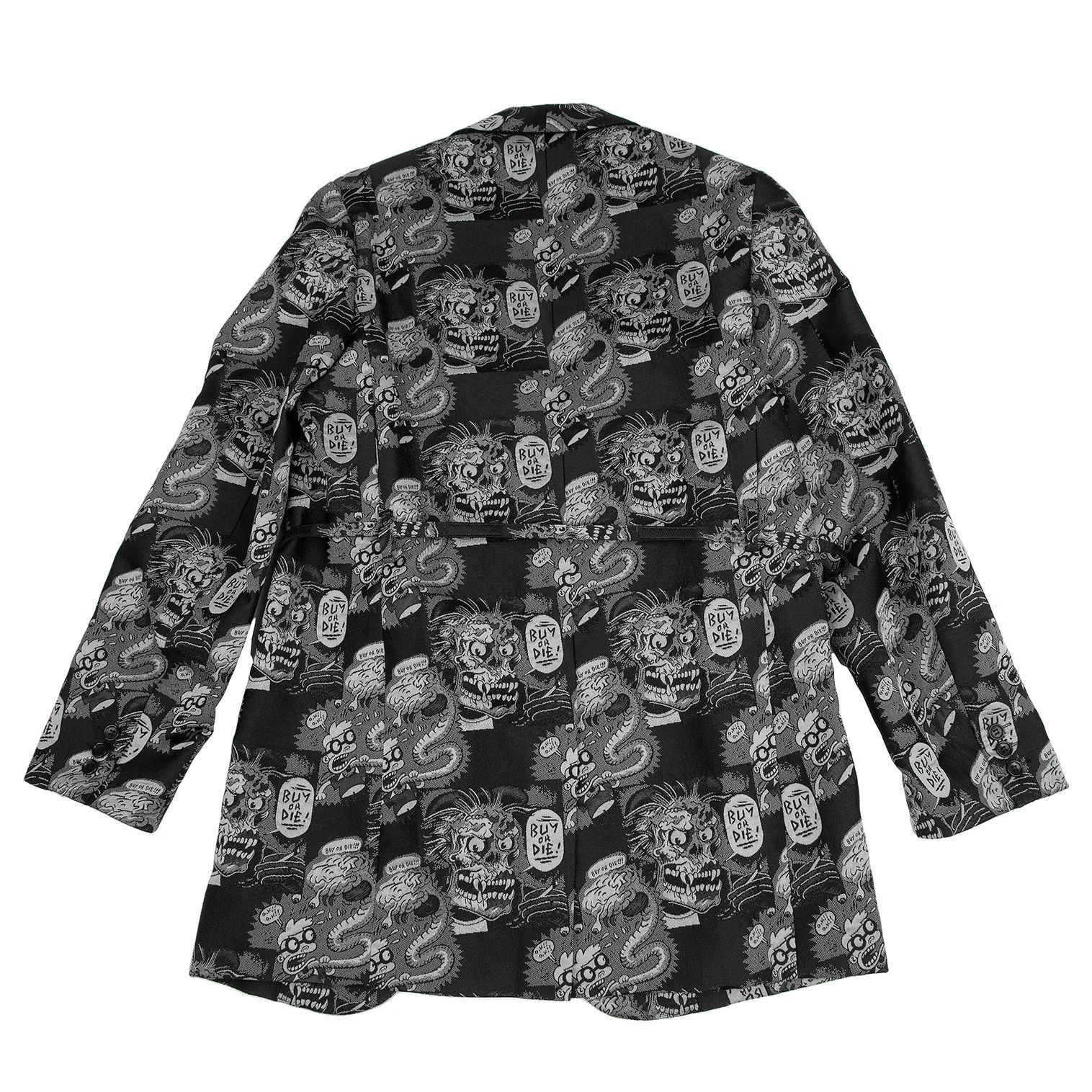 Comme des Garcons Homme Plus Comic Jacquard Drawstring Jacket in Black and Gray M Size US M / EU 48-50 / 2 - 8 Thumbnail