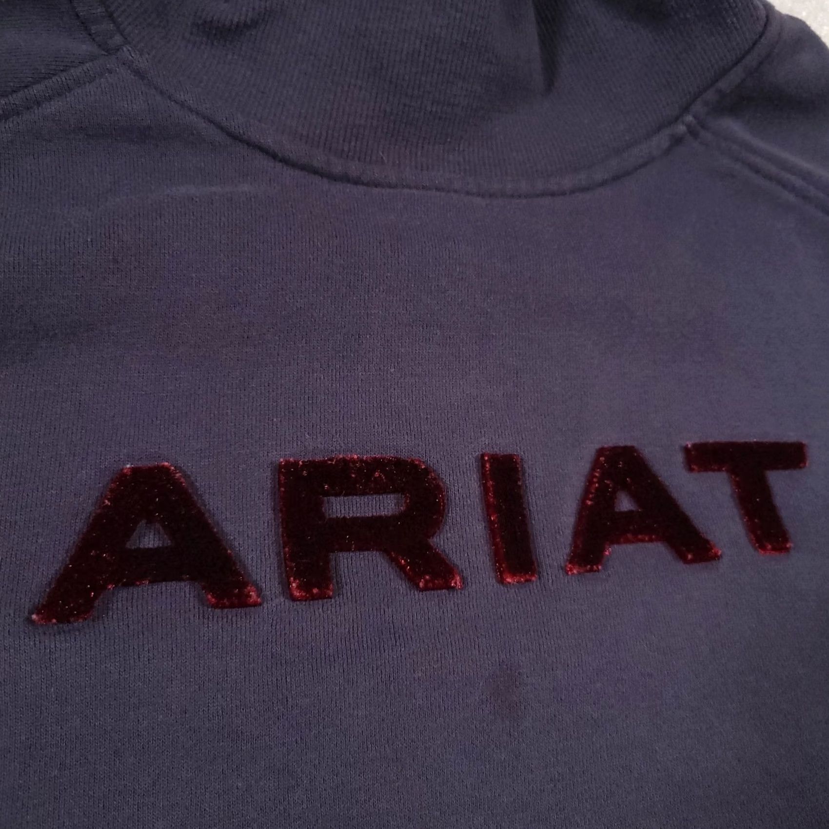Ariat Ariat Sweatshirt Women's 2XL High Neck Velour Spell Out Logo Running Wrap Jumper Size XXL / US 16-18 / IT 52-54 - 4 Thumbnail