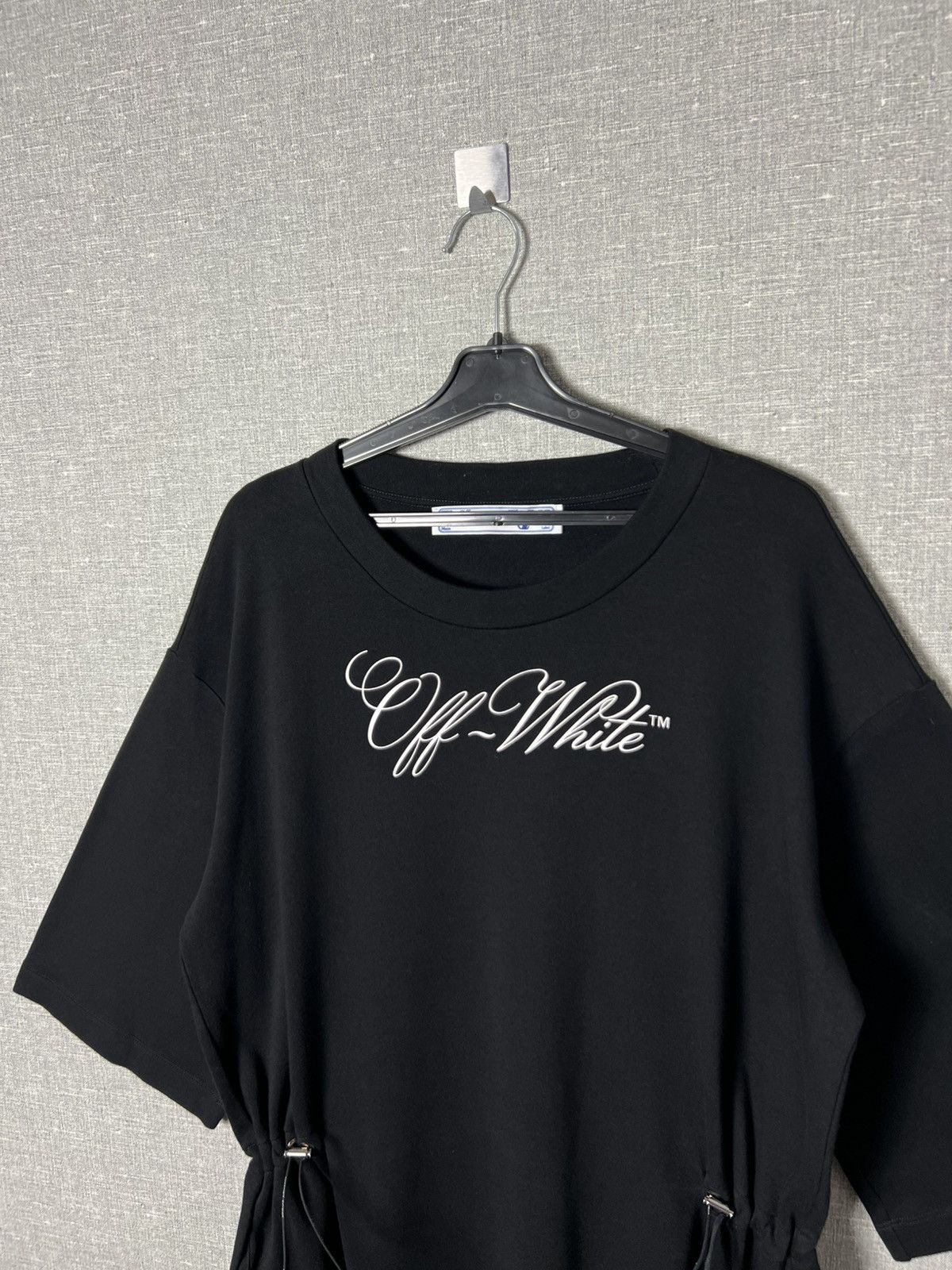Off-White × Virgil Abloh Off-White Virgil Abloh Logo Coulisse T-Shirt Dress In Black Size M / US 6-8 / IT 42-44 - 3 Thumbnail