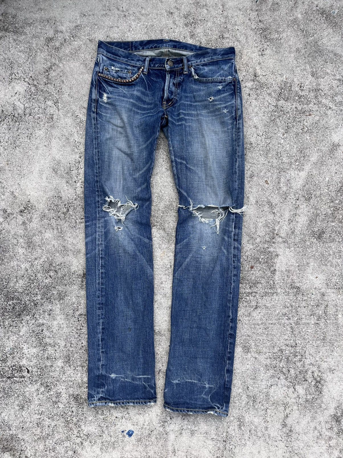 パンツ HYSTERIC GLAMOUR studded damage skinny Hysteric Glamour × Vintage Hysteric Glamour studded skinny jeans