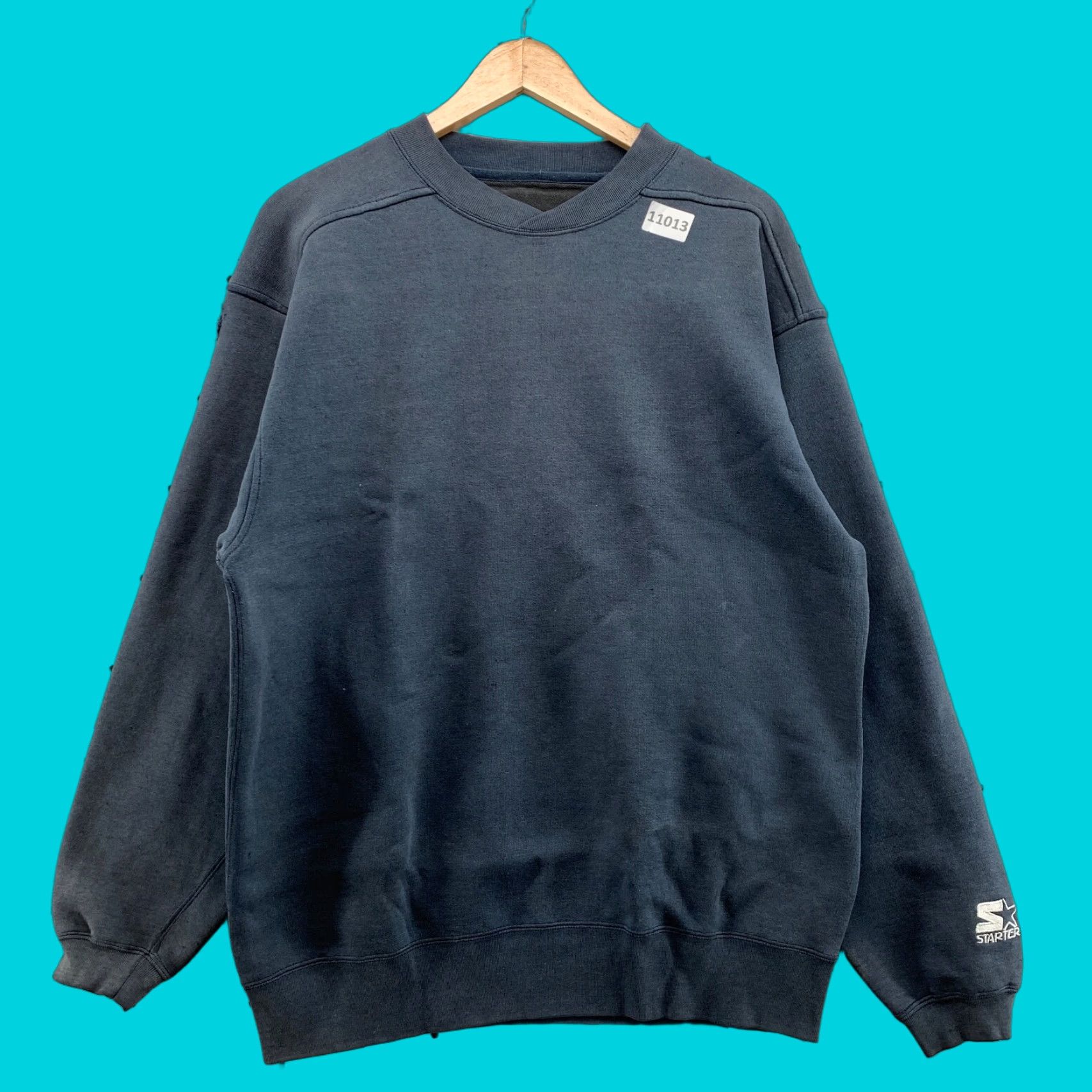 Starter VINTAGE Starter Sweatshirt Crewneck Gray M Adult 90s Sports Logo Embroidered Pullover Mens Medium 90s Vintage Size US M / EU 48-50 / 2 - 1 Thumbnail