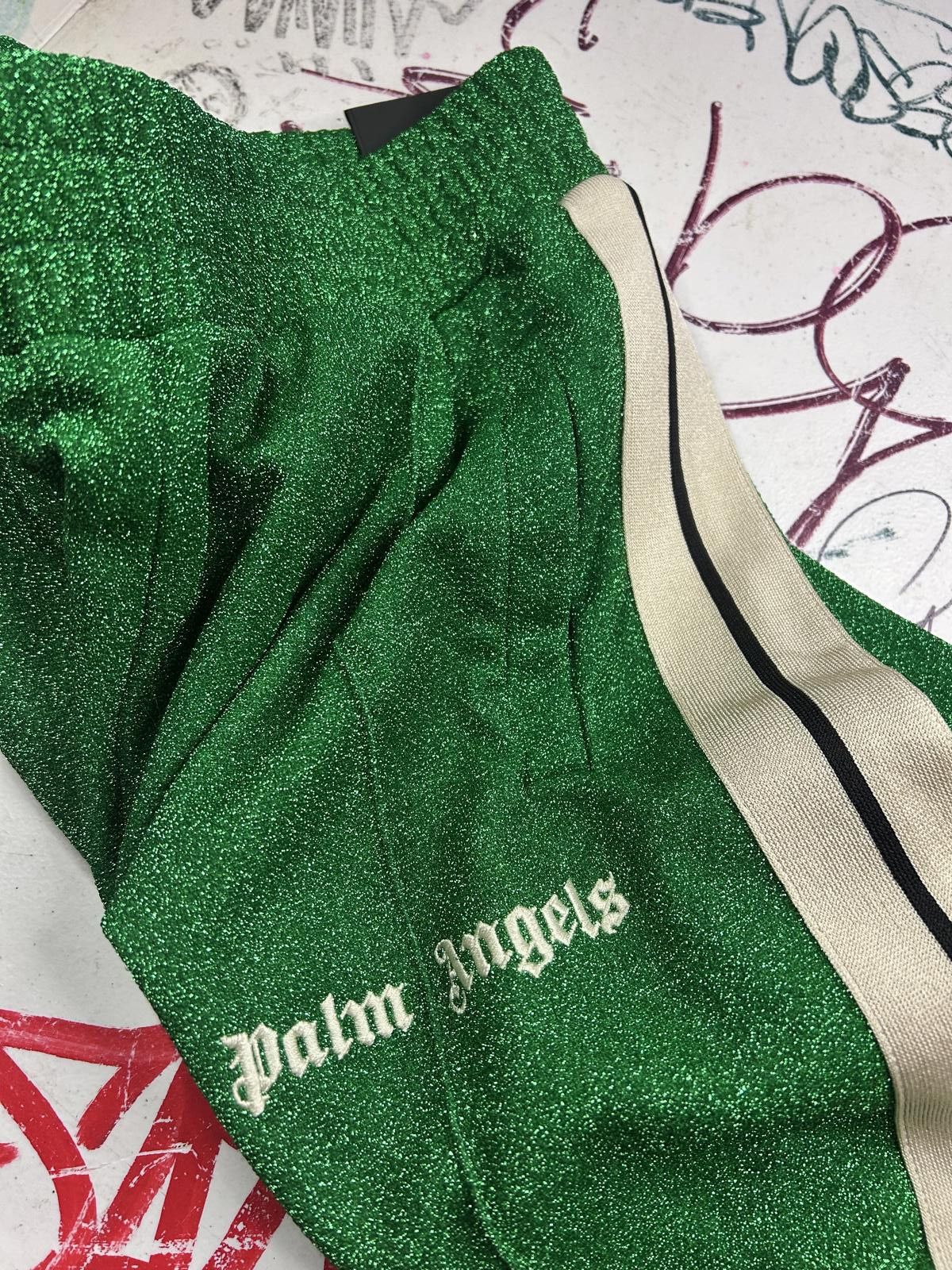 Palm Angels Palm angel green glitter joggers Size US 36 / EU 52 - 5 Thumbnail