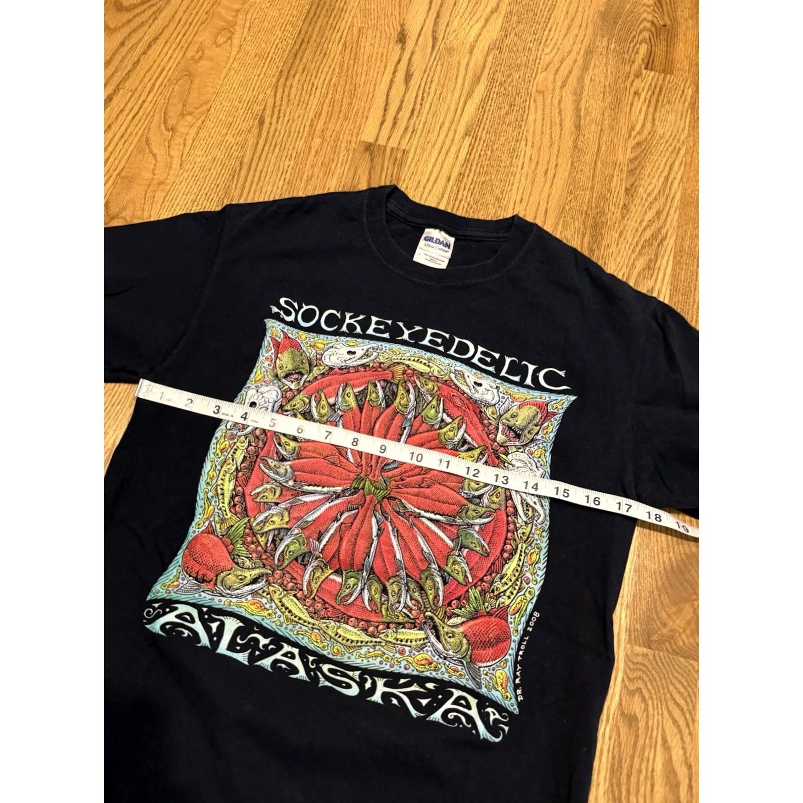 Vintage ray troll Shirt Mens S Black Sockeyedelic Alaska Graphic Men Size Salmon Fish Vtg Size US S / EU 44-46 / 1 - 4 Thumbnail