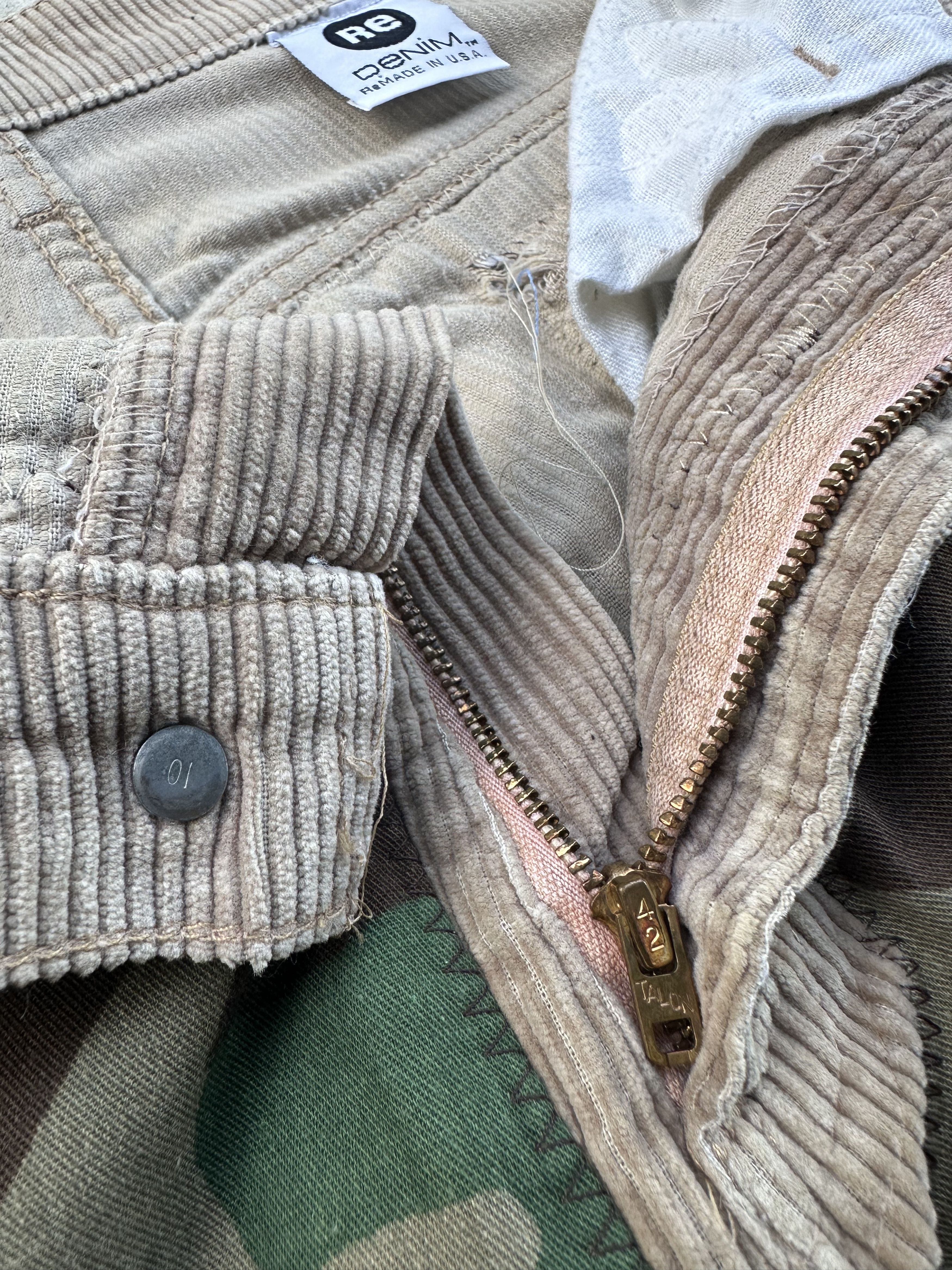 Levi's Vintage Levis 80s No 10 Reconstructed Woodland Camo Curduroy Size US 29 - 19 Thumbnail