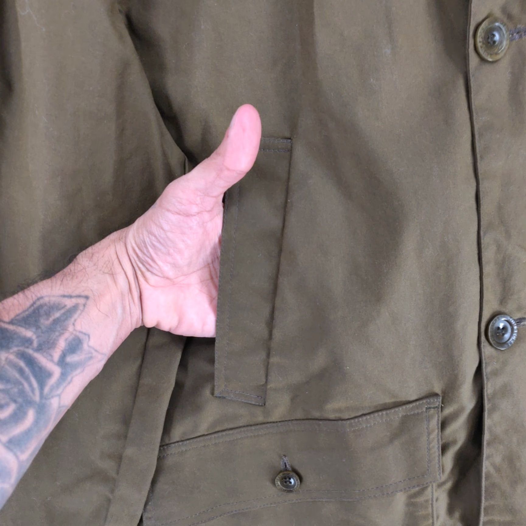 Vintage Tom Beckbe Alabama Waxed Outdoor Jacket Mens M Green Zip Snap Button Casual Size US M / EU 48-50 / 2 - 6 Thumbnail
