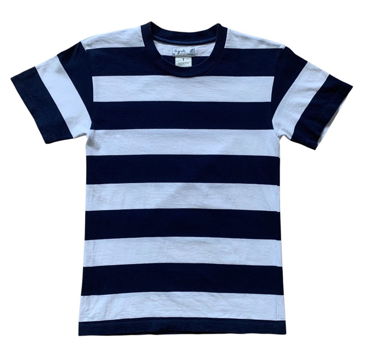 agnes b. VTG Agnes B Homme Paris stripe tshirt japan 90s grunge