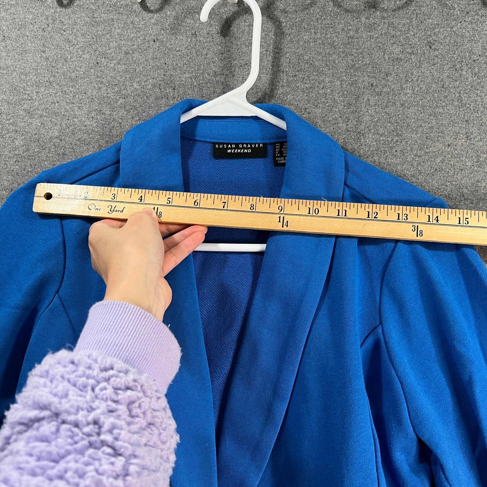 Other Susan Graver Weekend Petite Marina Knit Blazer Blue Size S / US 4 / IT 40 - 6 Thumbnail