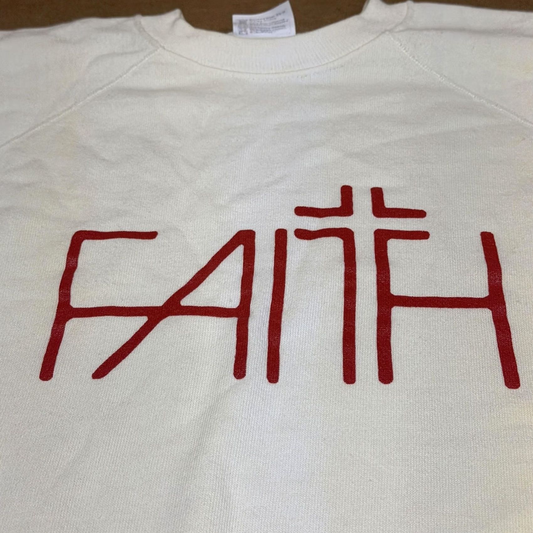 Hanes VINTAGE Hanes Sweatshirt Mens XL White Faith Christian Graphic Pullover USA Size US XL / EU 56 / 4 - 3 Thumbnail