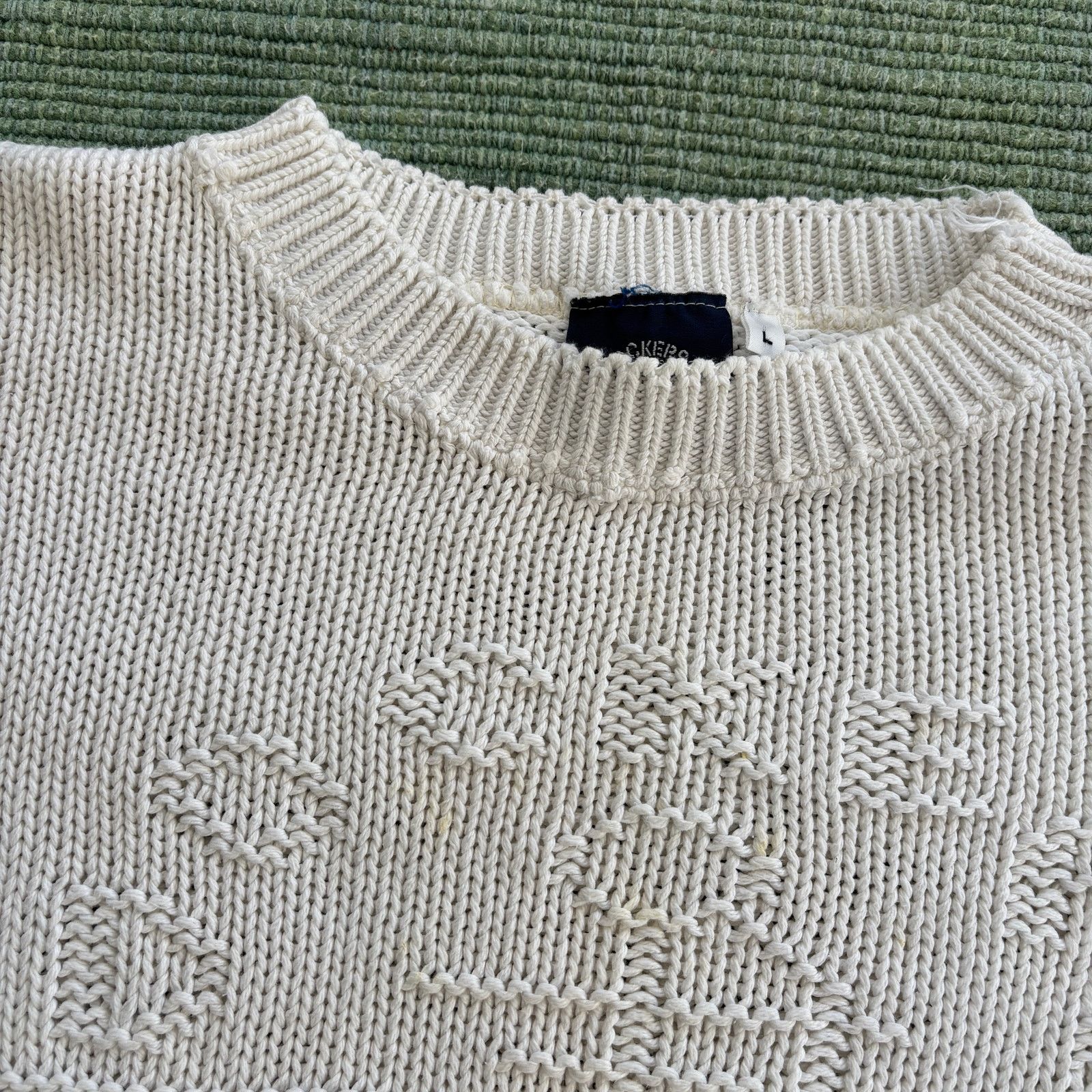 Dockers × Vintage Vintage Dockers white cotton knit boat anchor sweatshirt Size US L / EU 52-54 / 3 - 4 Thumbnail