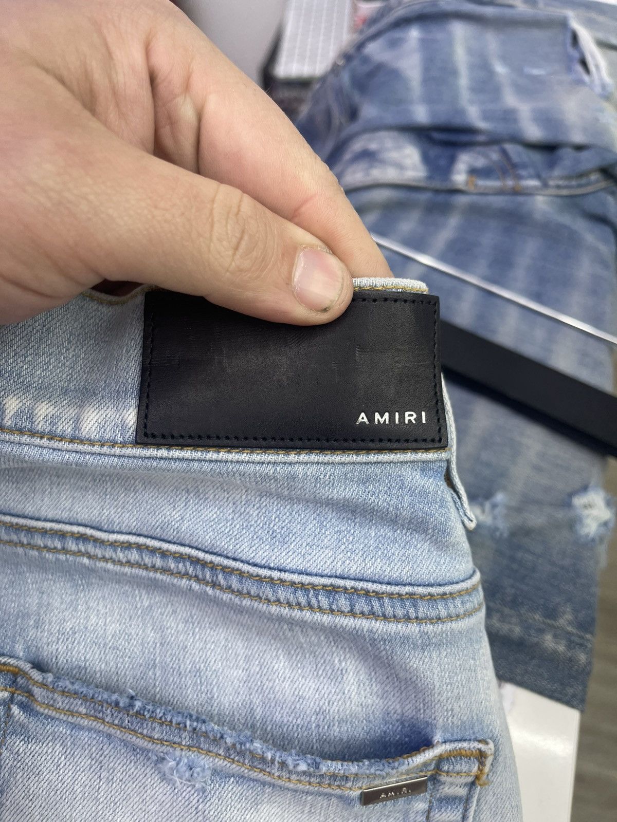 Amiri Amiri Plaid Thrasher jeans (Light blue/Orange) Size US 32 / EU 48 - 6 Thumbnail