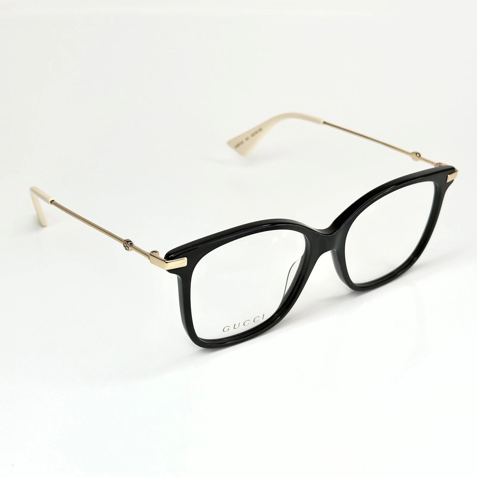 Gucci GUCCI GG0512O 0512 Black Gold Rectangular Eyeglasses 001 Size ONE SIZE - 6 Thumbnail