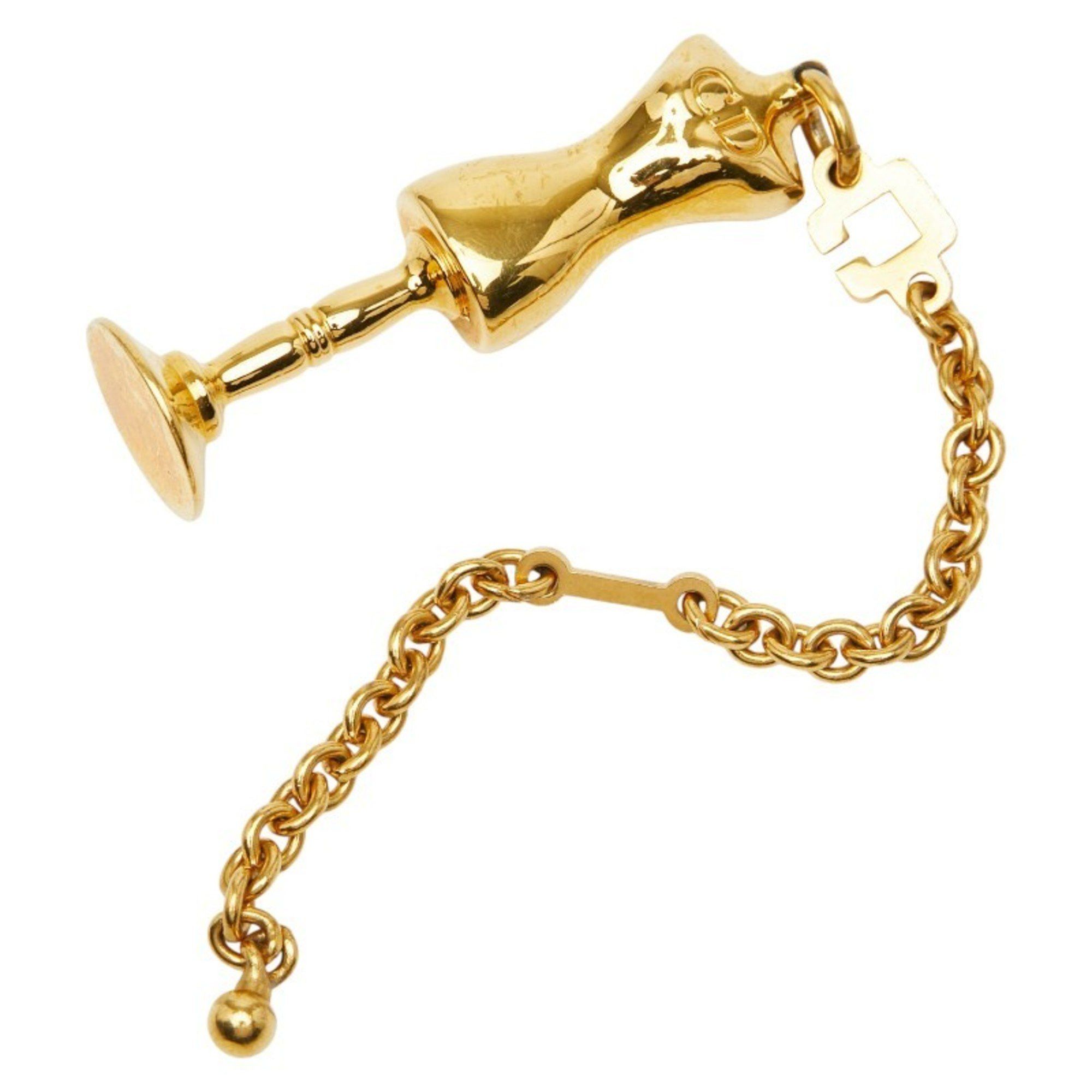 Dior Christian Dior Dior CD logo torso mannequin motif charm, gold plated, women's. Size ONE SIZE - 1 Thumbnail