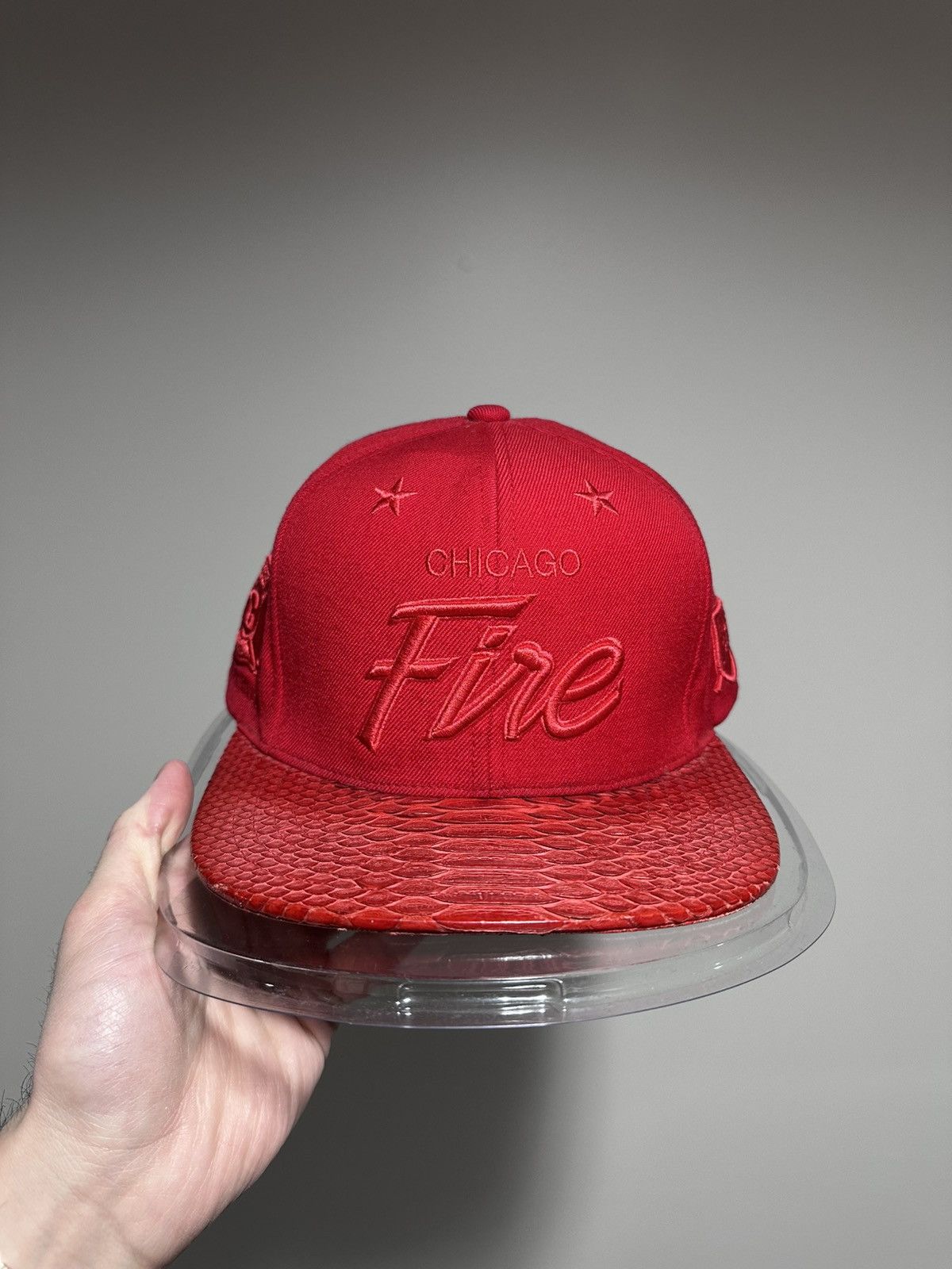 Just Don × Mitchell & Ness × Rsvp Gallery Just Don Mitchell & Ness MLS Chicago Fire Red Snakeskin Hat Size ONE SIZE - 9 Thumbnail