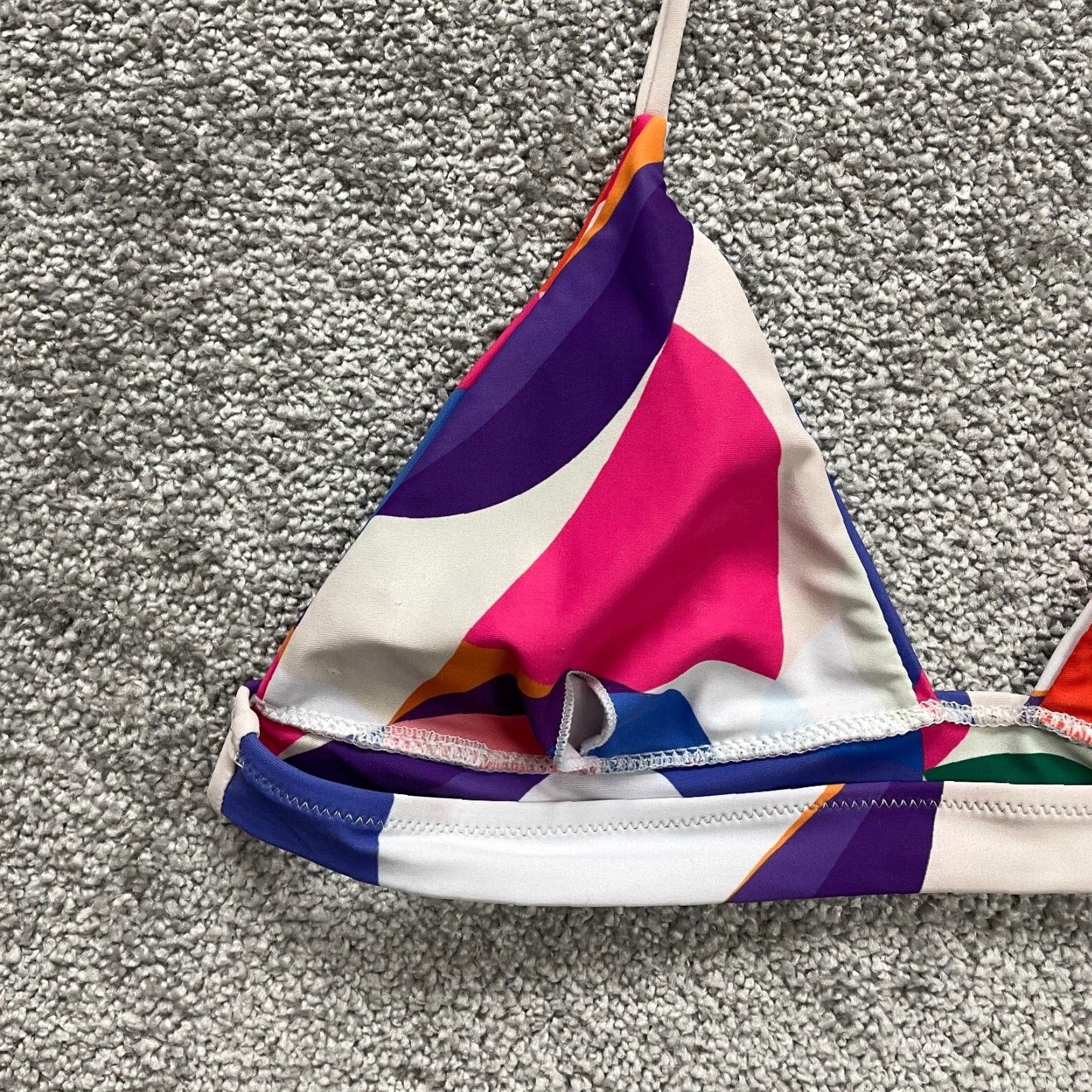 Triangl Women’s Small Multicolor Geometric Triangle Bikini Top - Spaghetti Strap Beach Swimwear Size S / US 4 / IT 40 - 3 Thumbnail