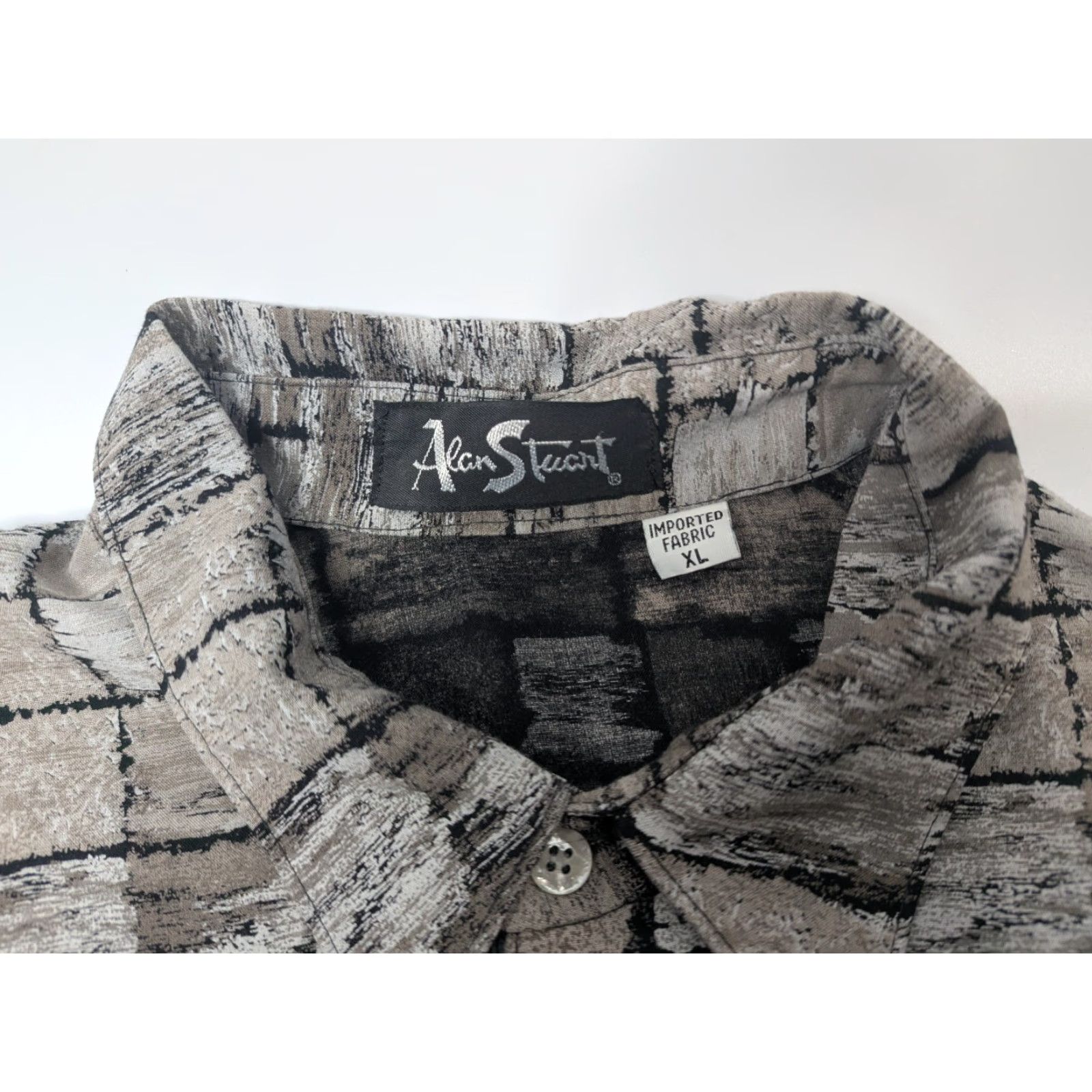 Vintage VINTAGE Alan Stuart Gray Abstract Banded Waist Polo Shirt Mens XL Gray Polo Shirt XL Mens Size US XL / EU 56 / 4 - 6 Thumbnail