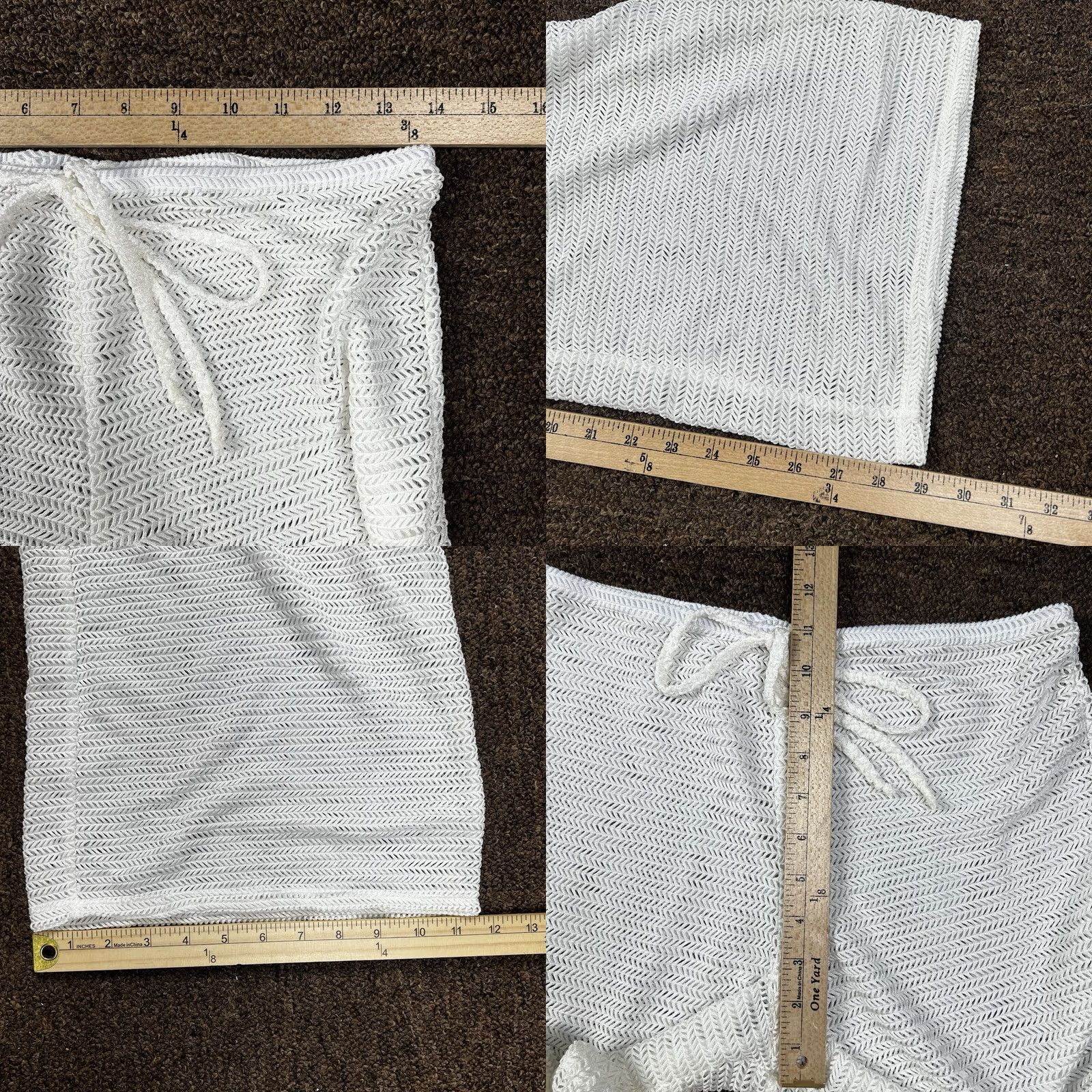 Vintage VINTAGE? No — NWOT Crochet High Waist Wide Leg Beach Pool Stylish Pants M White Wide-Leg Pants Women XS? Size 28" / US 6 / IT 42 - 8 Thumbnail