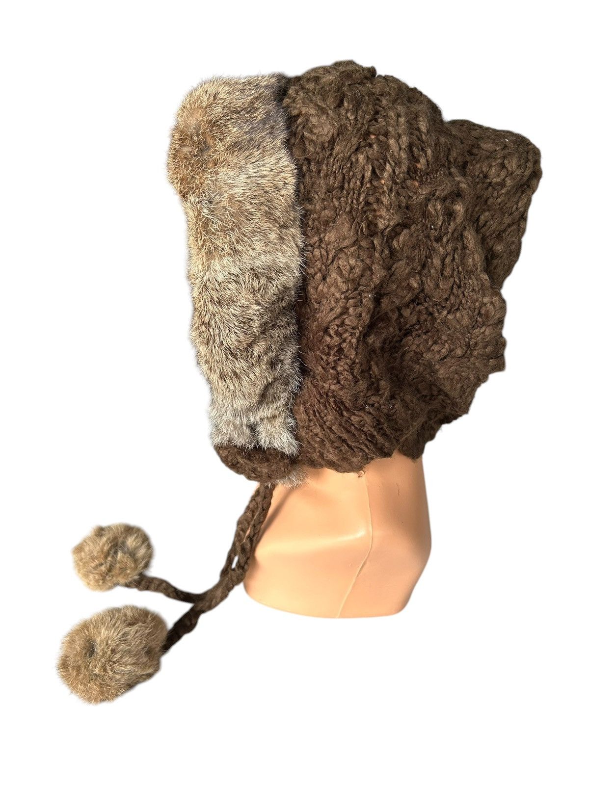 Japanese Brand × Kapital × Vintage Japanese Brand Overide Knitt Fur Big Beanie Hats Size ONE SIZE - 2 Thumbnail