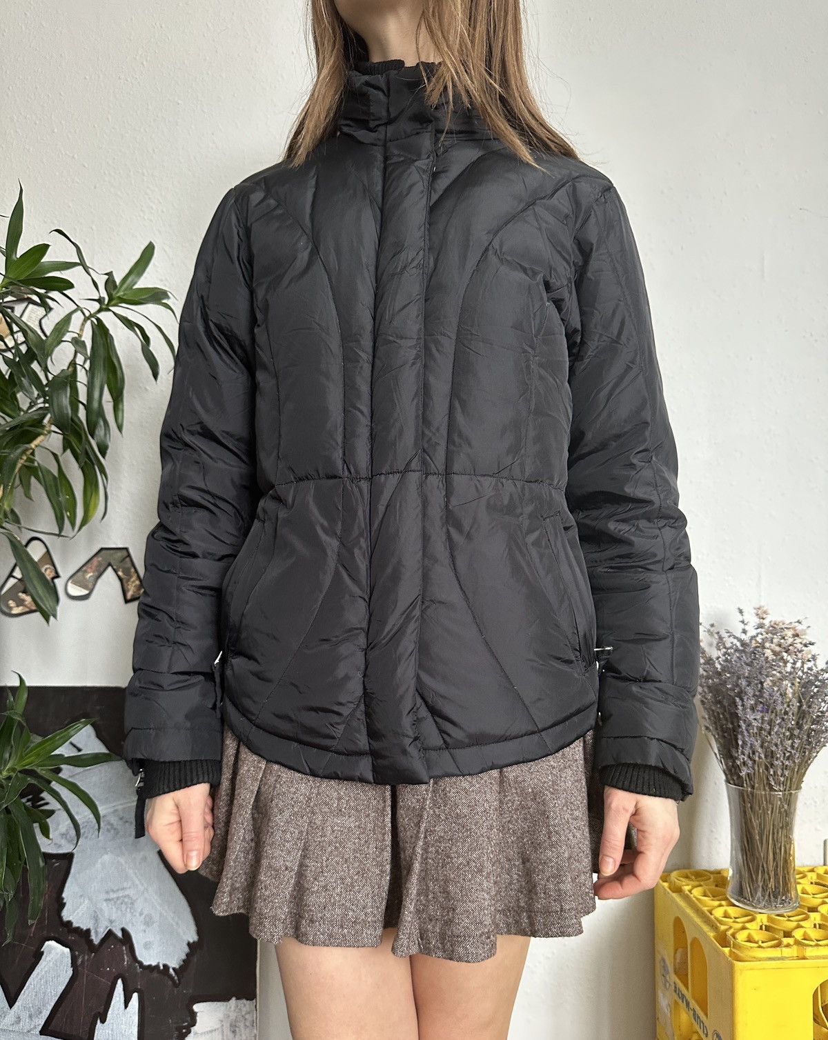 Oasis Skinny Sculpted Puffer Down Jacket y2k Vintage