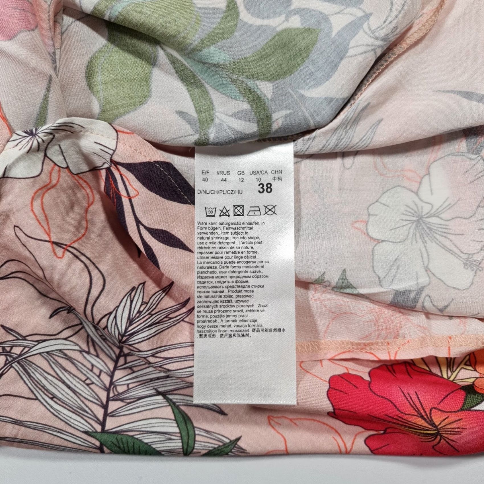 CO Betty & CO Womens Blouse Pink 12 UK Floral Long Sleeves Henley Pullover Casual Travel Ladies Top Size XL / US 12-14 / IT 48-50 - 7 Thumbnail