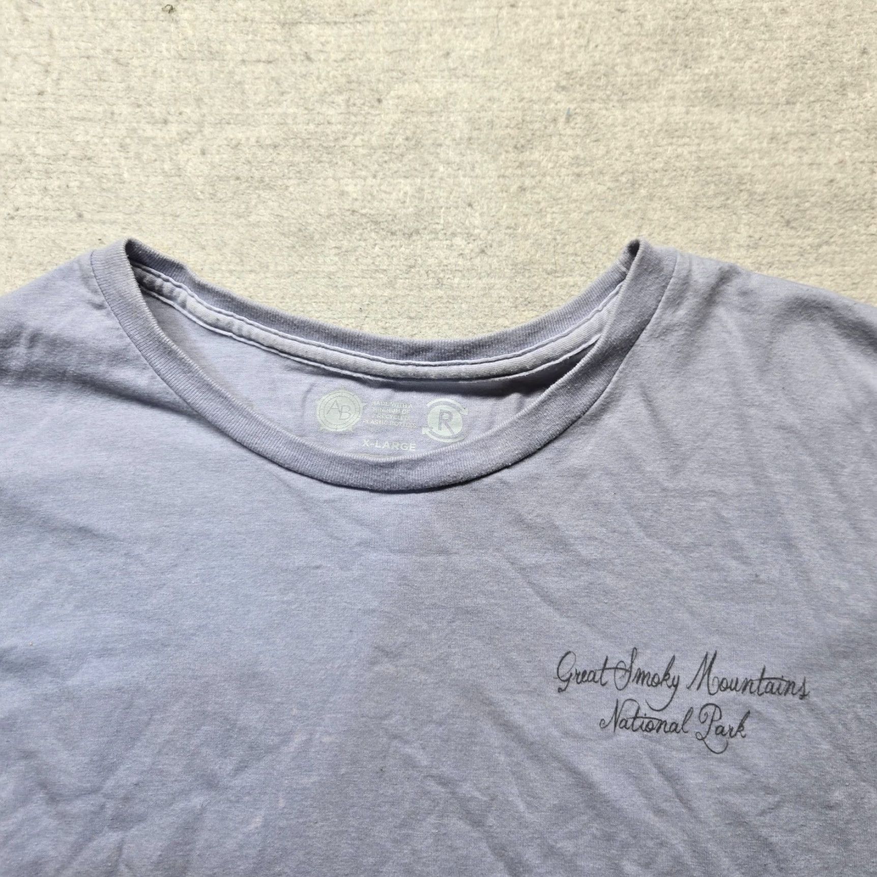 Next Level Great Smokey Mountains National Park Tennessee TN Tee T-Shirt Adult Men's XL Blue Cotton Jersey Graphic Print Smoky Mountains Logo Shirt 80s? Size US XL / EU 56 / 4 - 3 Thumbnail