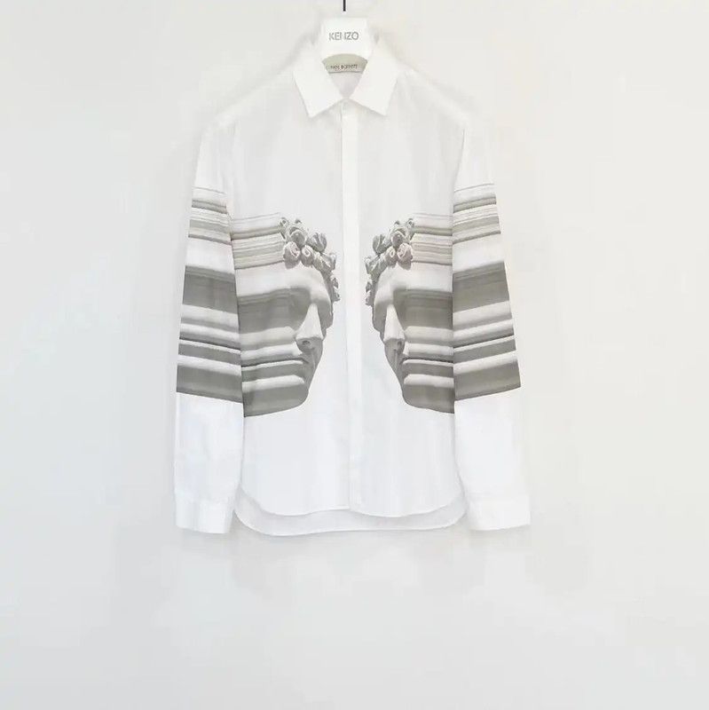 Neil Barrett Neil Barrett Men's Long Sleeve Shirt in White 0089 Size US L / EU 52-54 / 3 - 1 Thumbnail