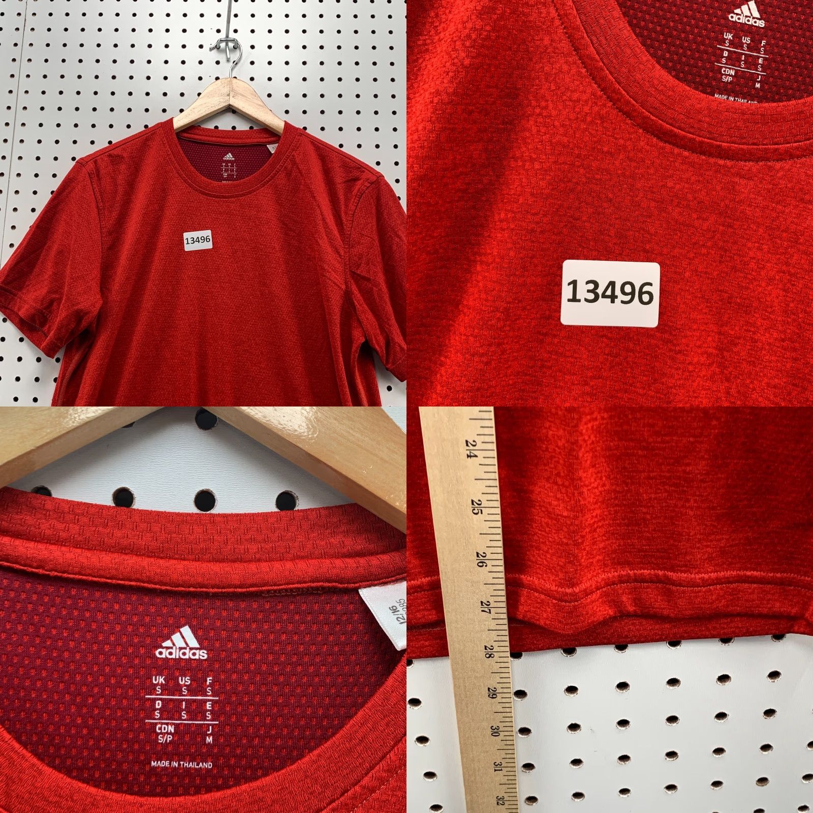 Adidas Adidas Red Short Sleeve T-Shirt Adult Size Small Logo Sports Activewear Mens Size US 29 - 8 Thumbnail