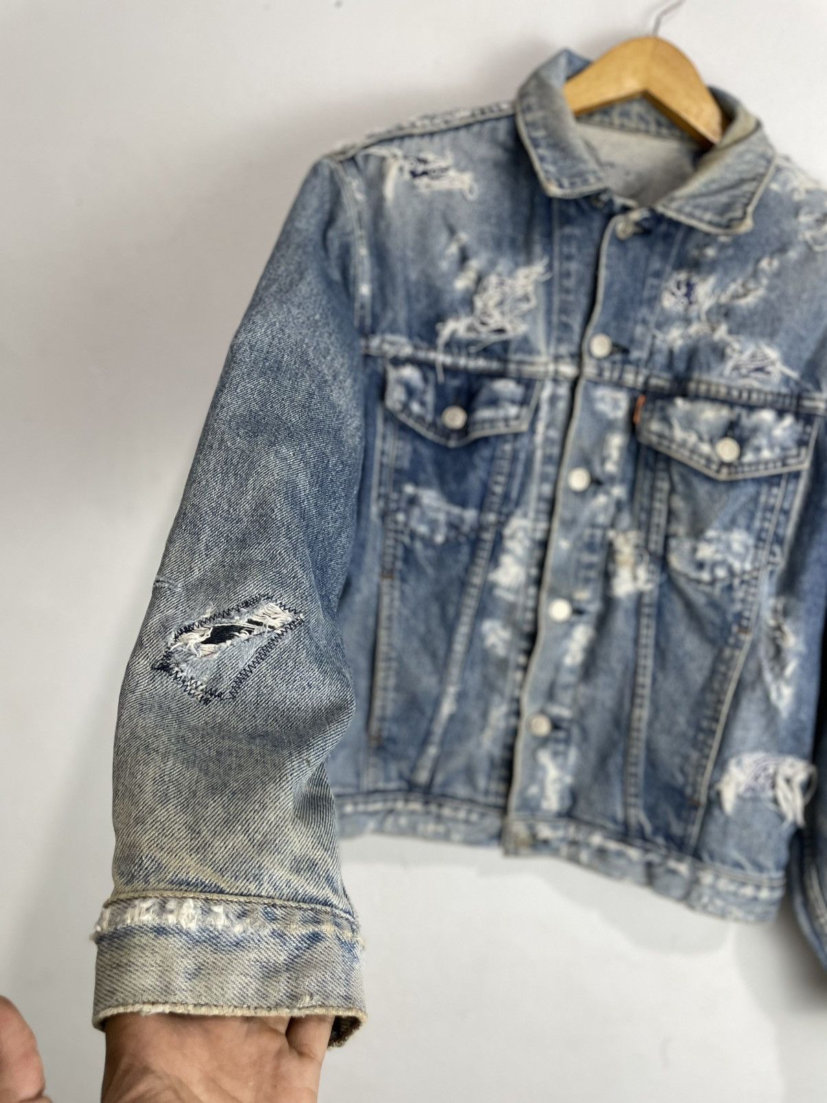 Levi's Vintage Distressed Levis Patchwork Trucker Jacket orange tab Size US M / EU 48-50 / 2 - 3 Thumbnail
