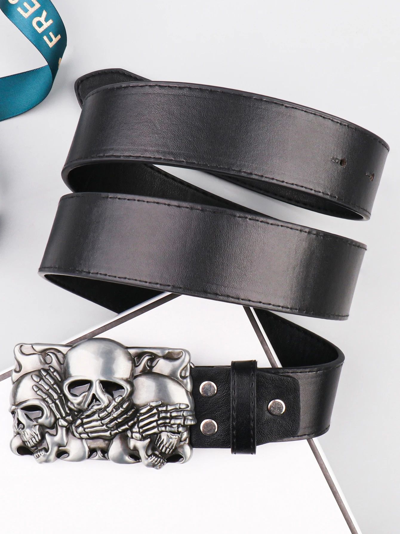 Other Western Cowboy PU Leather Belt Size ONE SIZE - 3 Thumbnail
