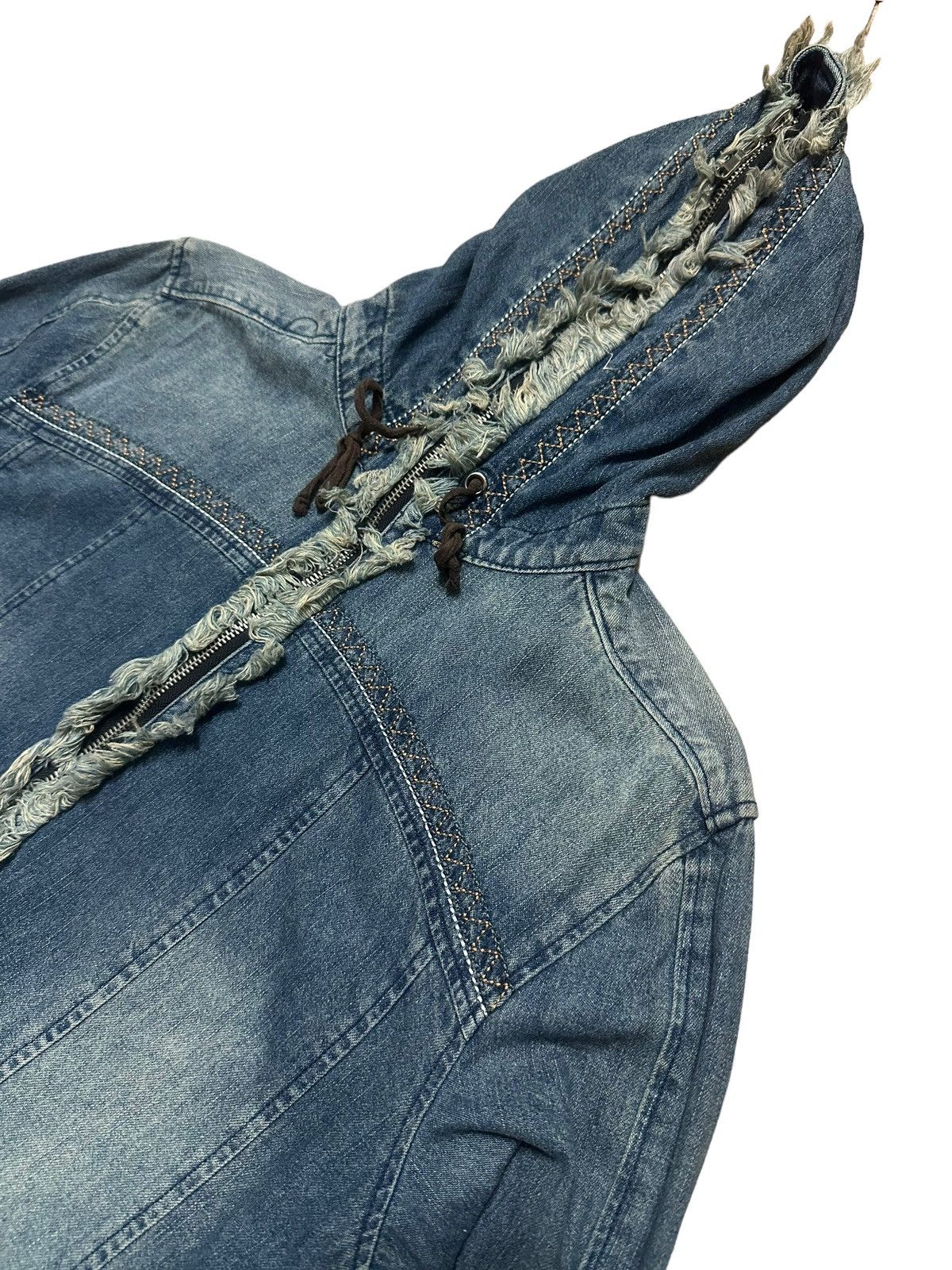 If Six Was Nine Semantic design Cut Distressed Denim Hoodie Size US M / EU 48-50 / 2 - 2 Thumbnail