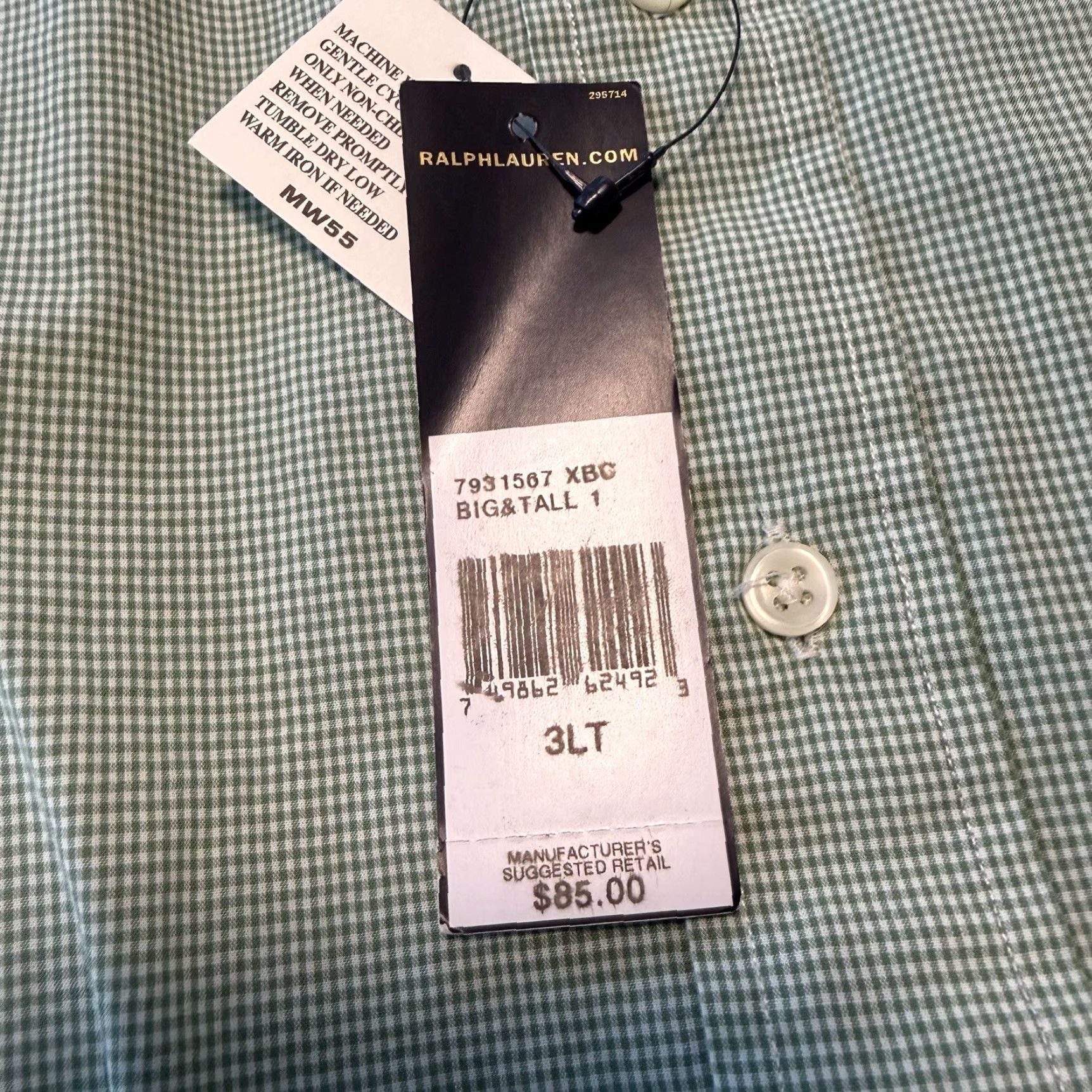 Ralph Lauren VINTAGE Ralph Lauren Shirt Mens 3XLT Green Classic Fit Button Up Short Sleeve New Size US XXL / EU 58 / 5 - 4 Thumbnail
