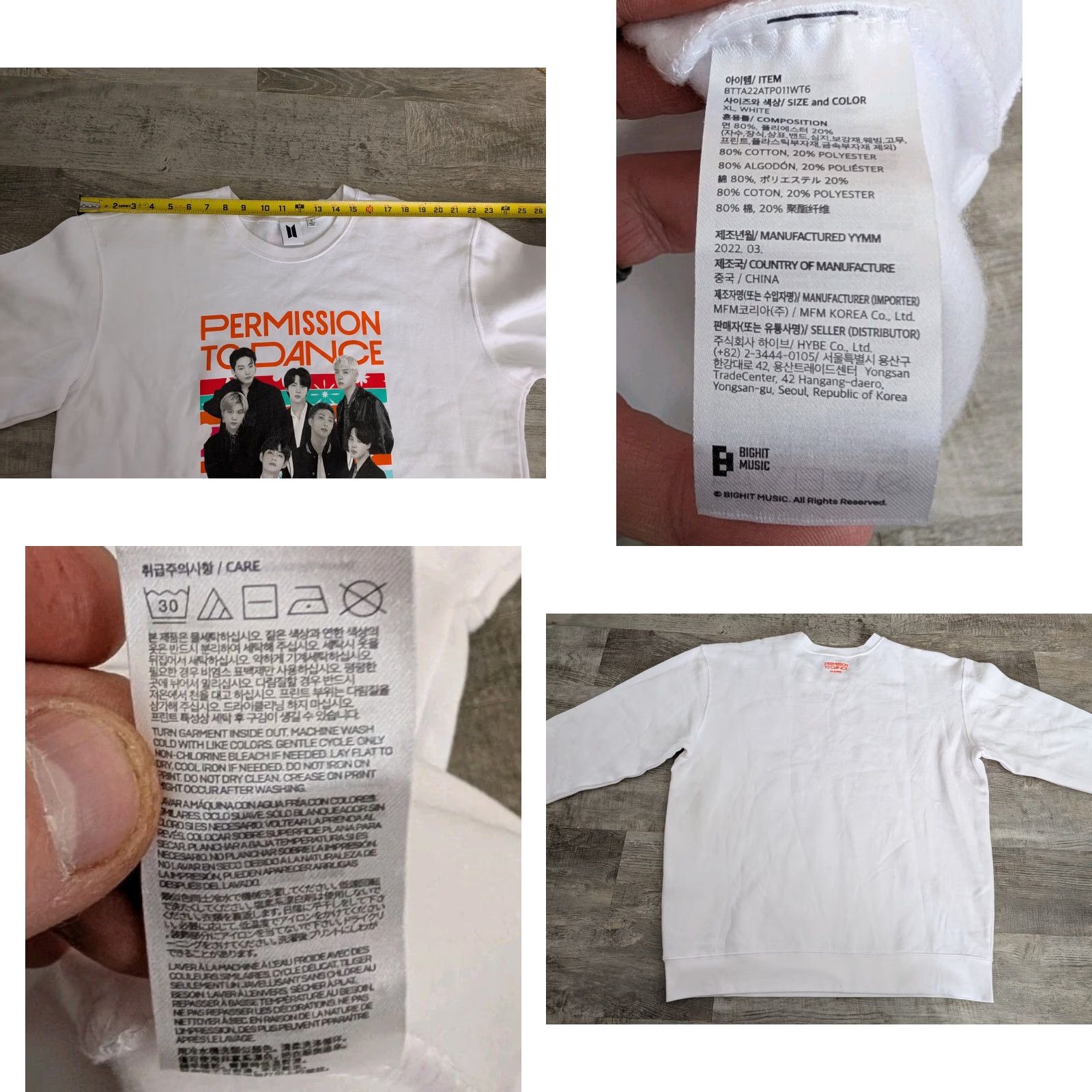 DANCER Official BTS Permission To Dance On Stage Crewneck Sweatshirt White Size XL EUC Size XL / US 12-14 / IT 48-50 - 9 Thumbnail
