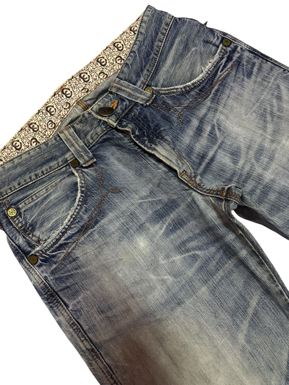 Edwin × Japanese Brand Vintage Edwin BTZ503 Blue Trip Bootcut Jeans Size US 31 - 3 Thumbnail