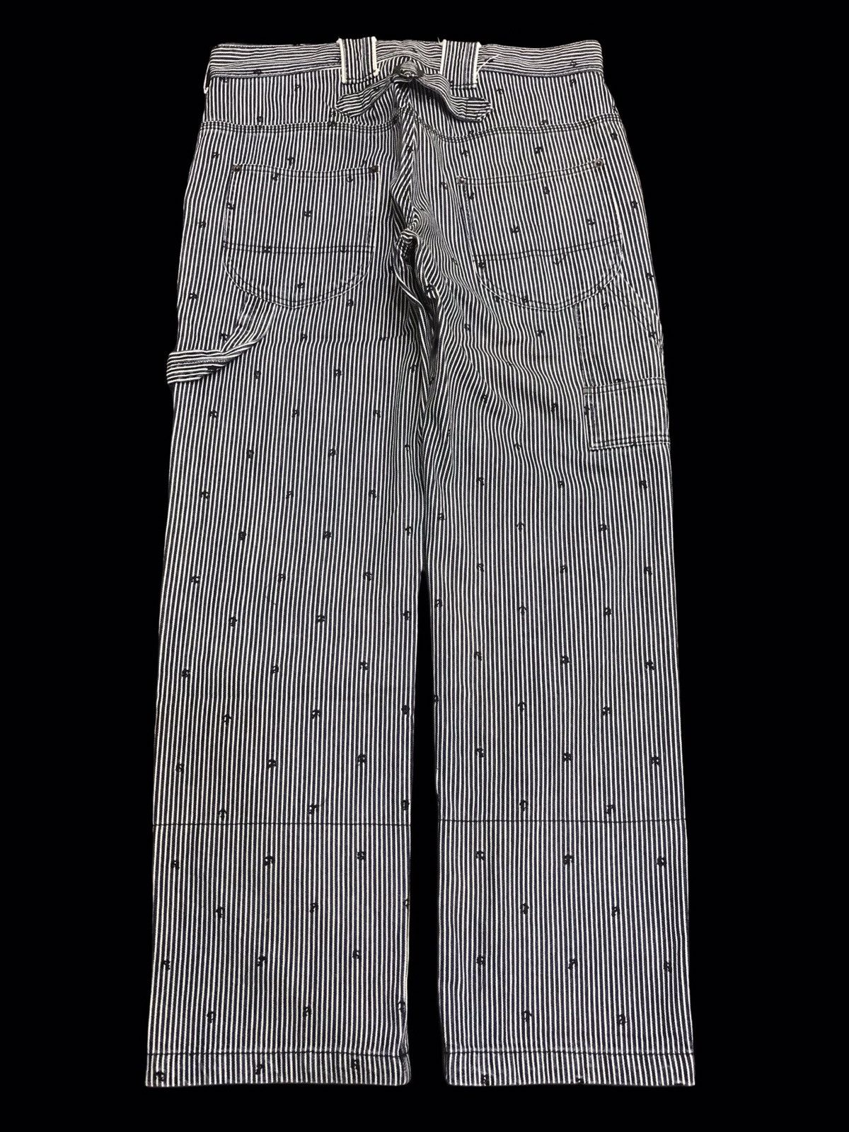 Japanese Brand BROWNY Anchor Embroidery Hickory Stripe Carpenter Pant F119 Size US 34 / EU 50 - 2 Thumbnail