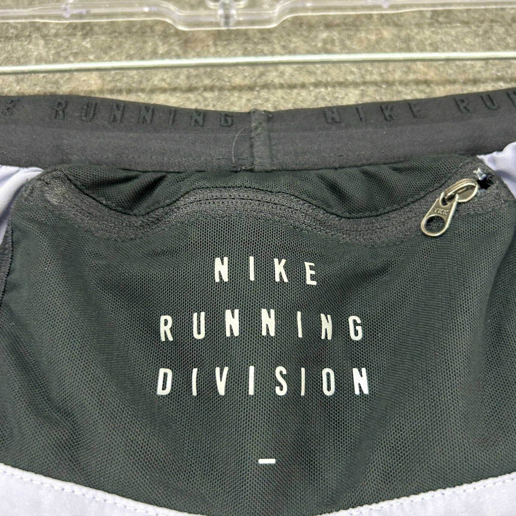 Nike Nike Short Mens L Purple Black Swoosh Running Division Drawstring Logo Polyester Size US 33 - 7 Thumbnail