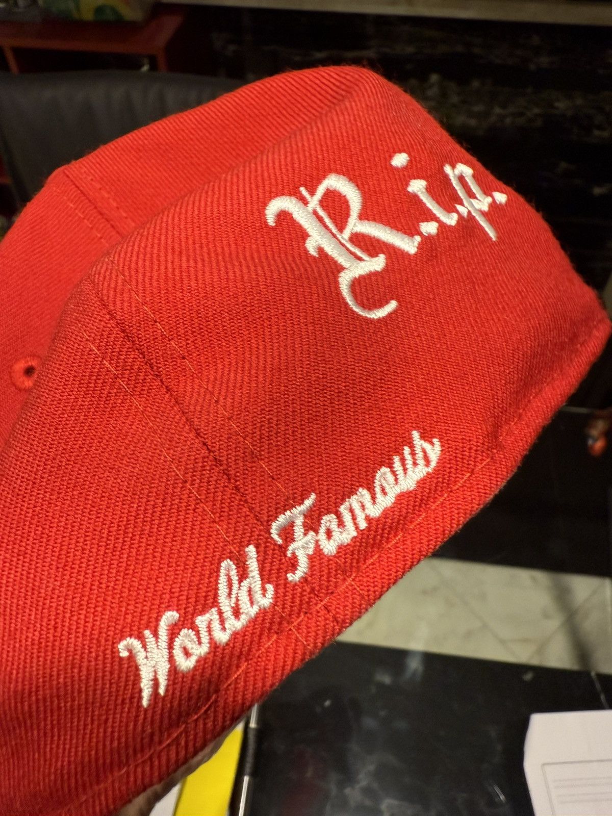 Supreme Supreme World Famous R.I.P. Baseball Hat - 7 3/8 Size ONE SIZE - 3 Thumbnail
