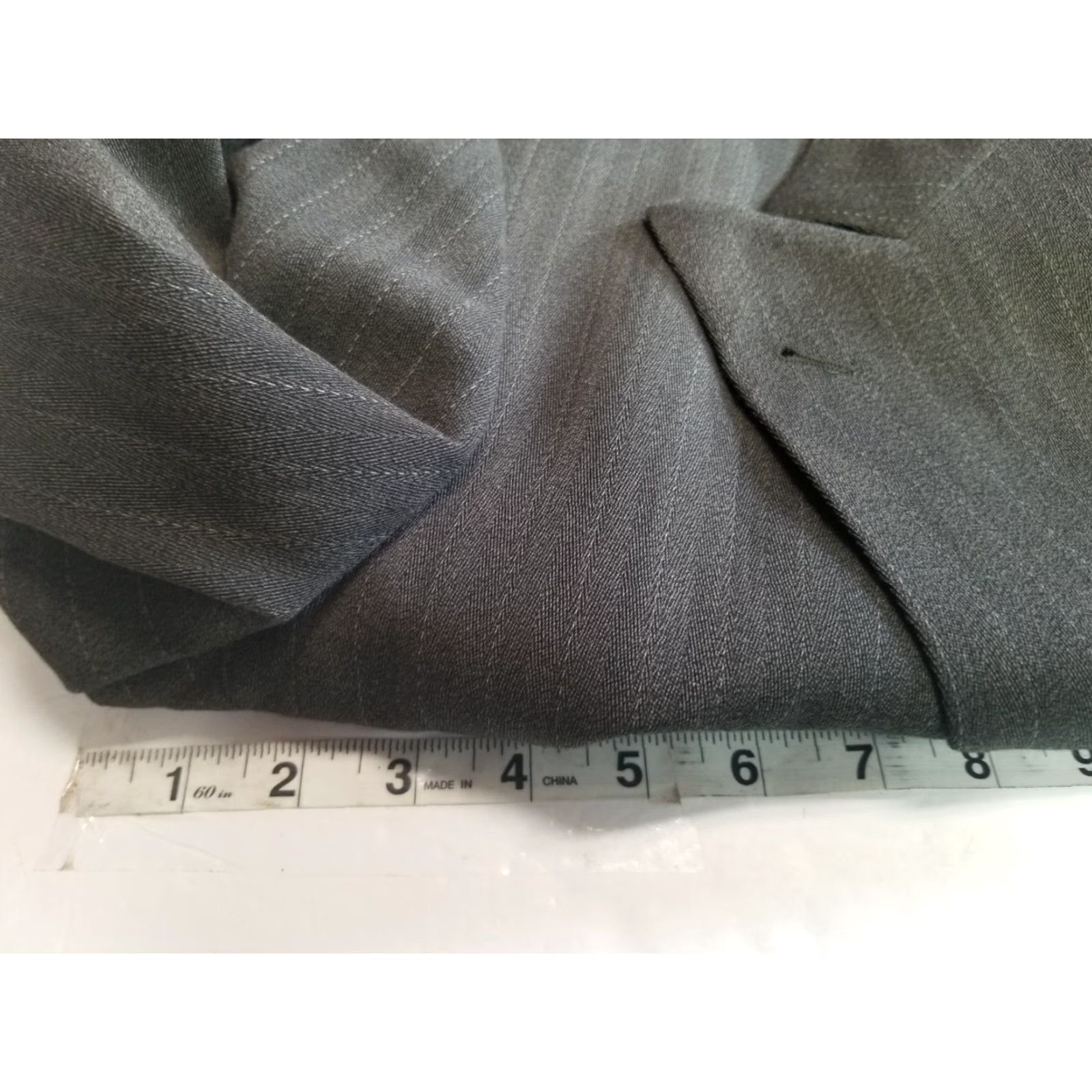 Hugo Boss VTG Hugo Boss Wool Blazer Gray Pin Stripe Mens 46R USA Jacket/Coat Long Striped Suit Jacket Men Size 46R - 3 Thumbnail