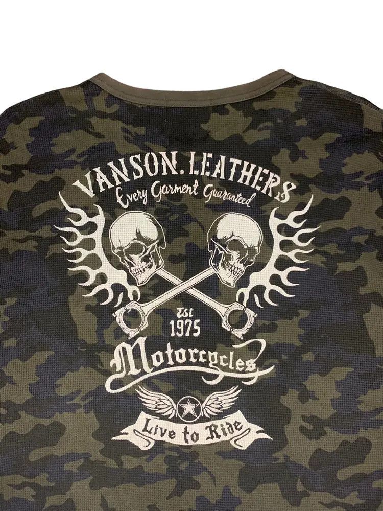 Vanson Leathers Vason leathers camo wrench flame skull vintage Size US XL / EU 56 / 4 - 2 Thumbnail