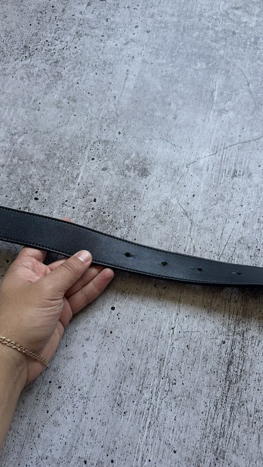 Gucci Vintage Gucci Double G Black Leather Belt Size ONE SIZE - 16 Thumbnail