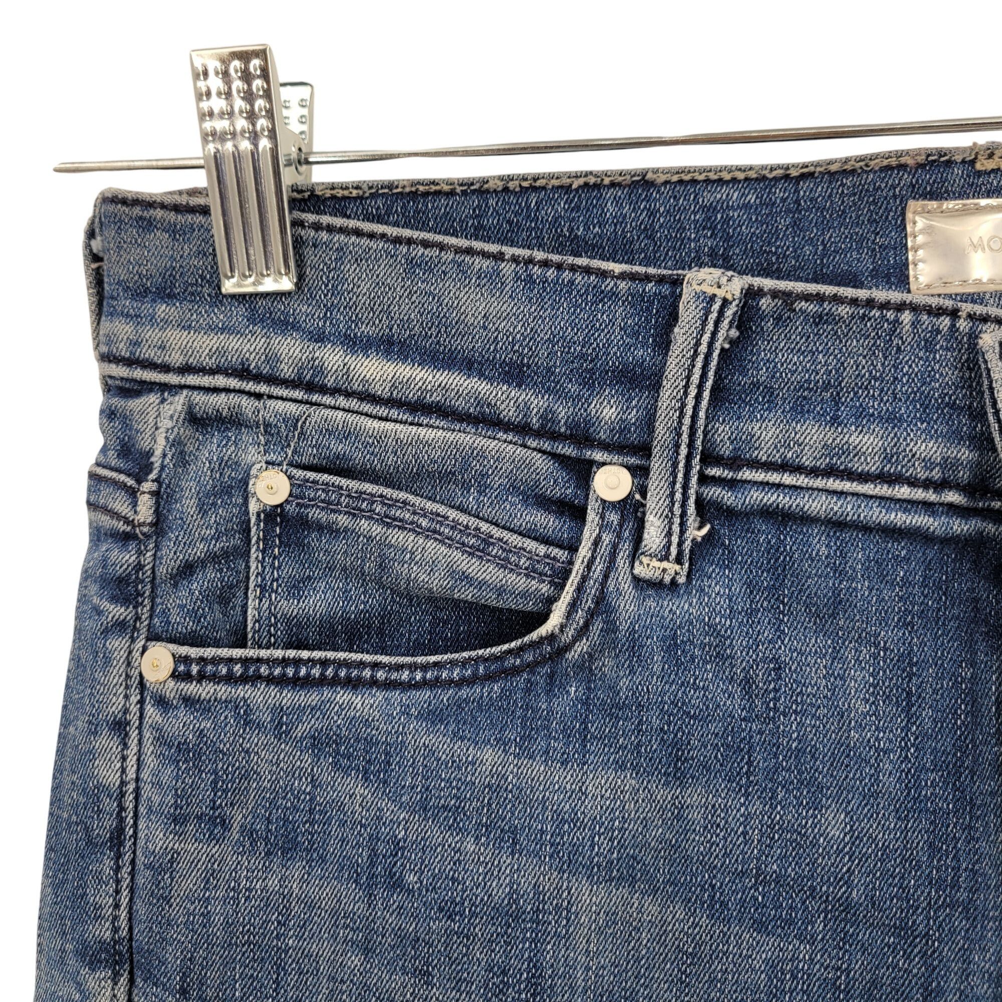 MOTHER Mother The Stunner Ankle Step Fray Jeans Medium Wash Size 29 Size 29" - 6 Thumbnail