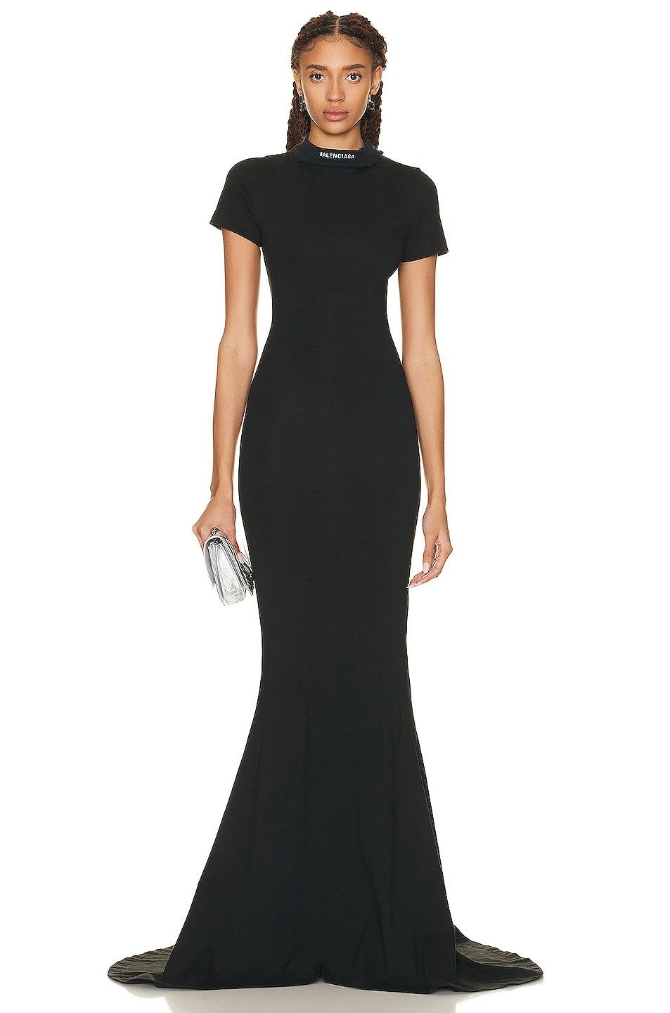 Balenciaga o1mt1gz0325 T-Shirt Maxi Dress in Black Size M / US 6-8 / IT 42-44 - 4 Thumbnail