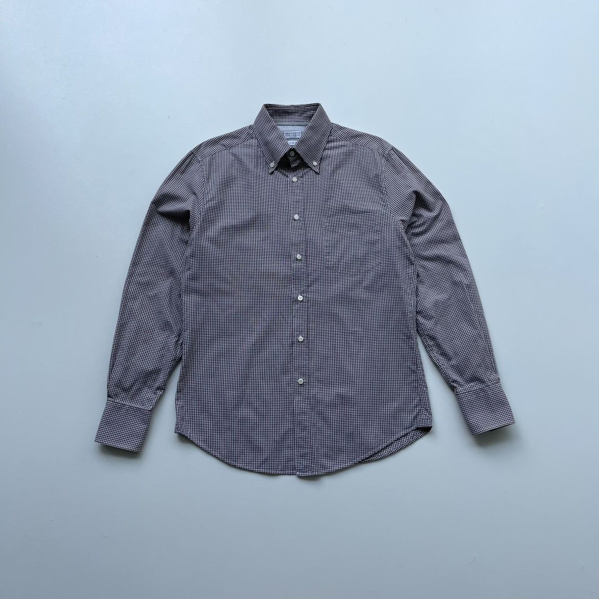 Brunello Cucinelli Brunello Cucinelli Slim Fit Cotton Checked Button Ups Shirt Size US S / EU 44-46 / 1 - 1 Thumbnail