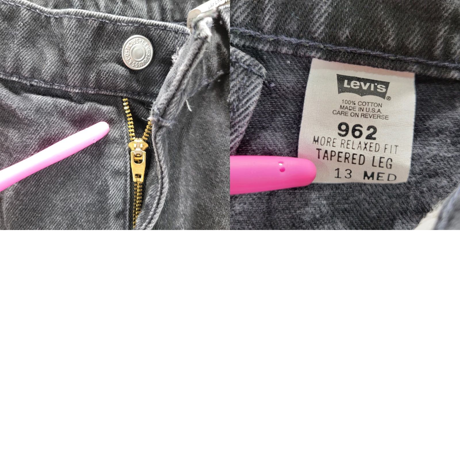 Levi's Vintage Levi's Women Black Jeans 13 XS? 13 Med Tapered Leg Relaxed USA Levi's? Size 34" / US 12 / IT 48 - 8 Thumbnail
