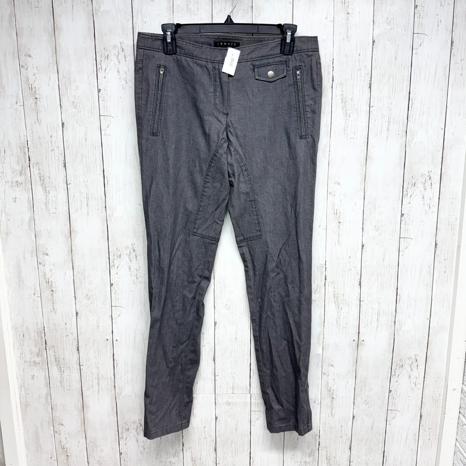 Theory Theory Pants 6 Slim Split Straight Jeans Washed Gray Pockets Size 28" / US 6 / IT 42 - 1 Thumbnail