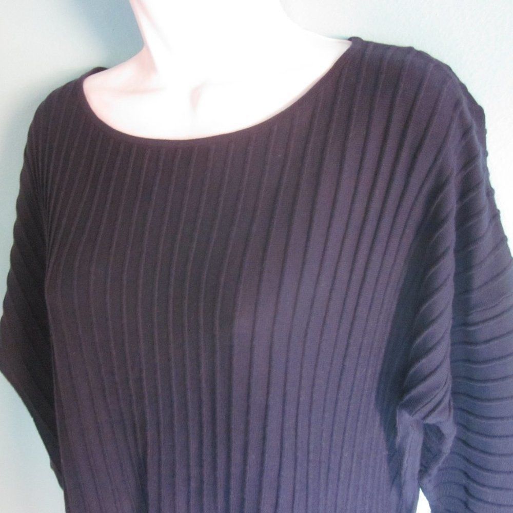 Eileen Fisher Kinross Navy Blue Cotton Sweater Womens Size Large Size L / US 10 / IT 46 - 5 Thumbnail
